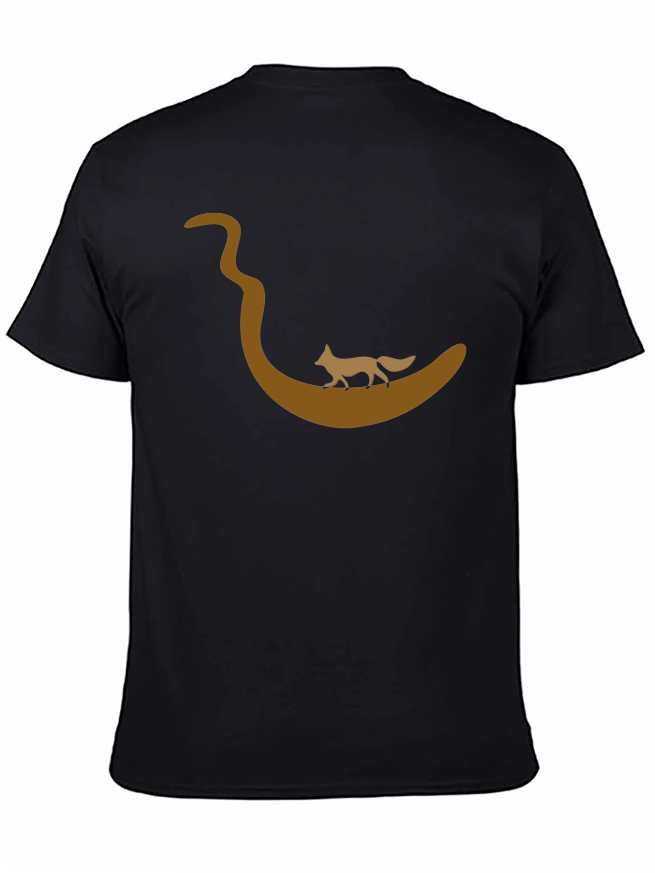 Fox on River T-Shirt - Black Cotton Tee