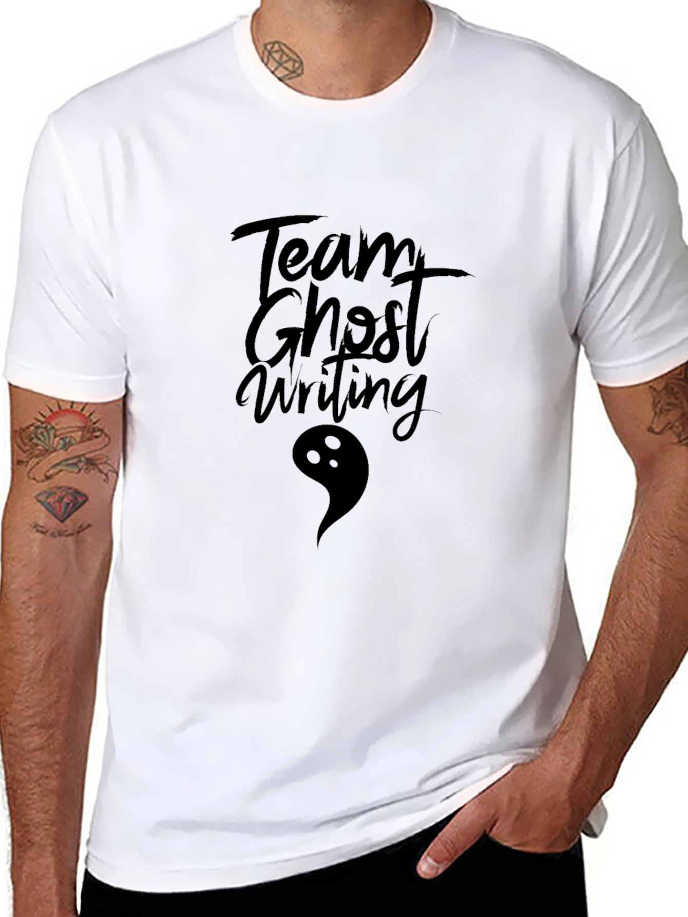 Team Ghost Writing T-Shirt - Spooky Season Graphic Tee