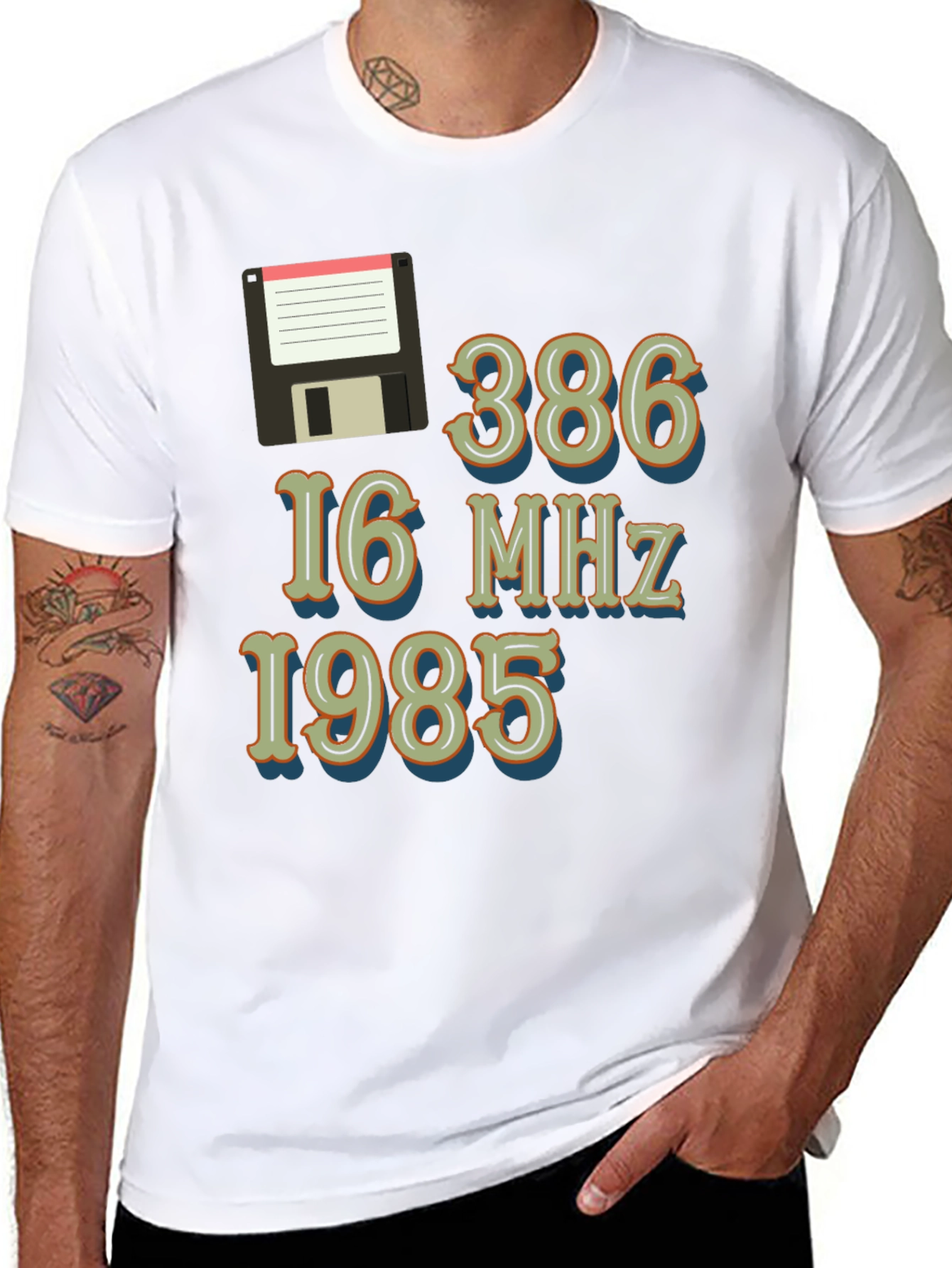Retro PC Specs T-Shirt - 386 16 MHz 1985