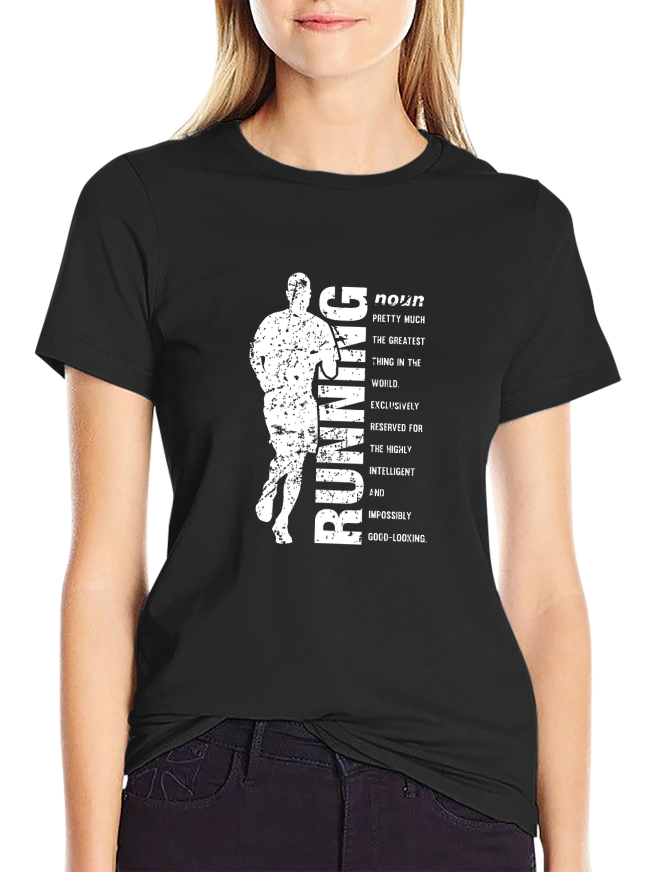 Running Noun Definition Black Graphic Tee