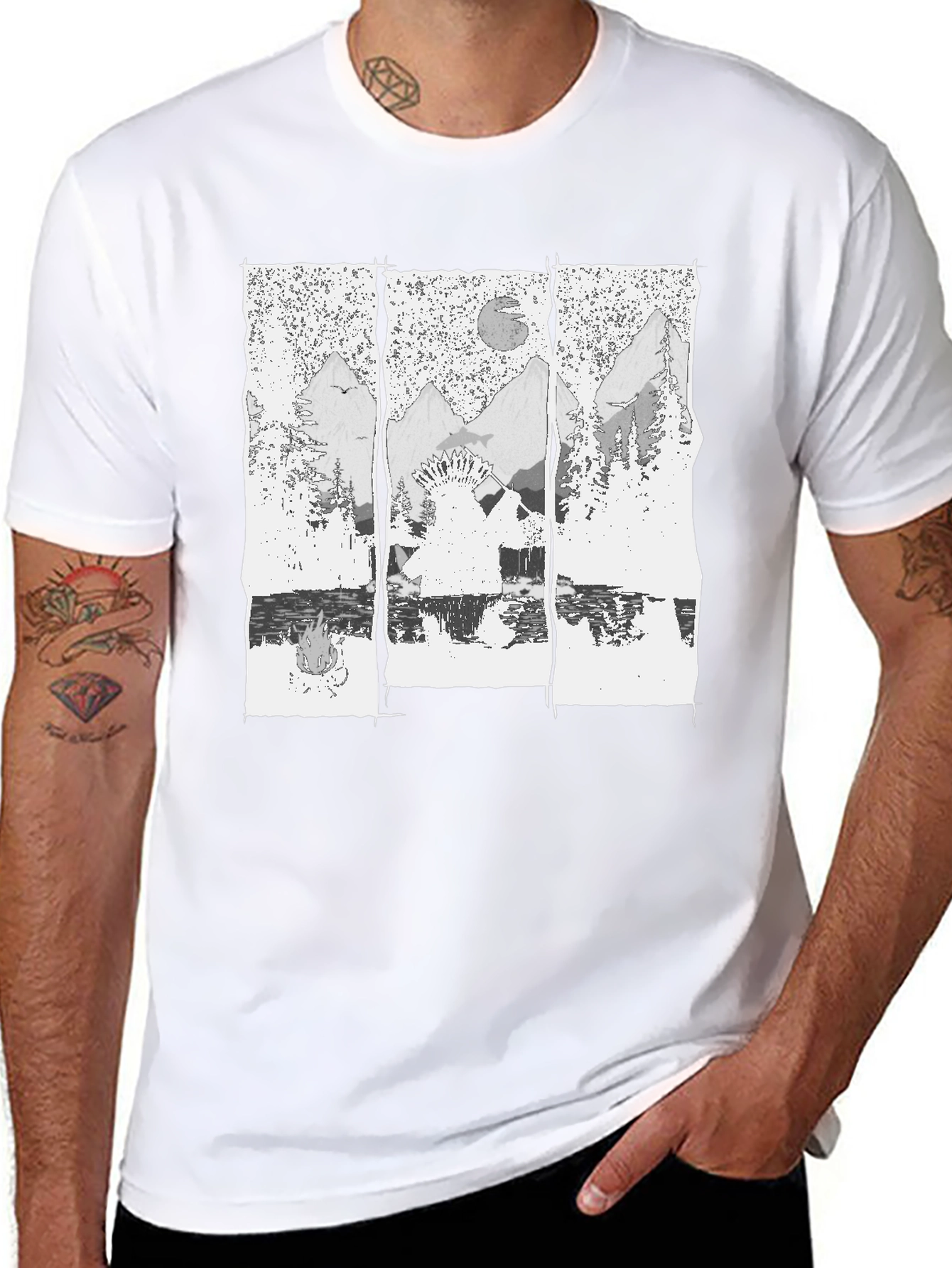 Native American Landscape Graphic Tee