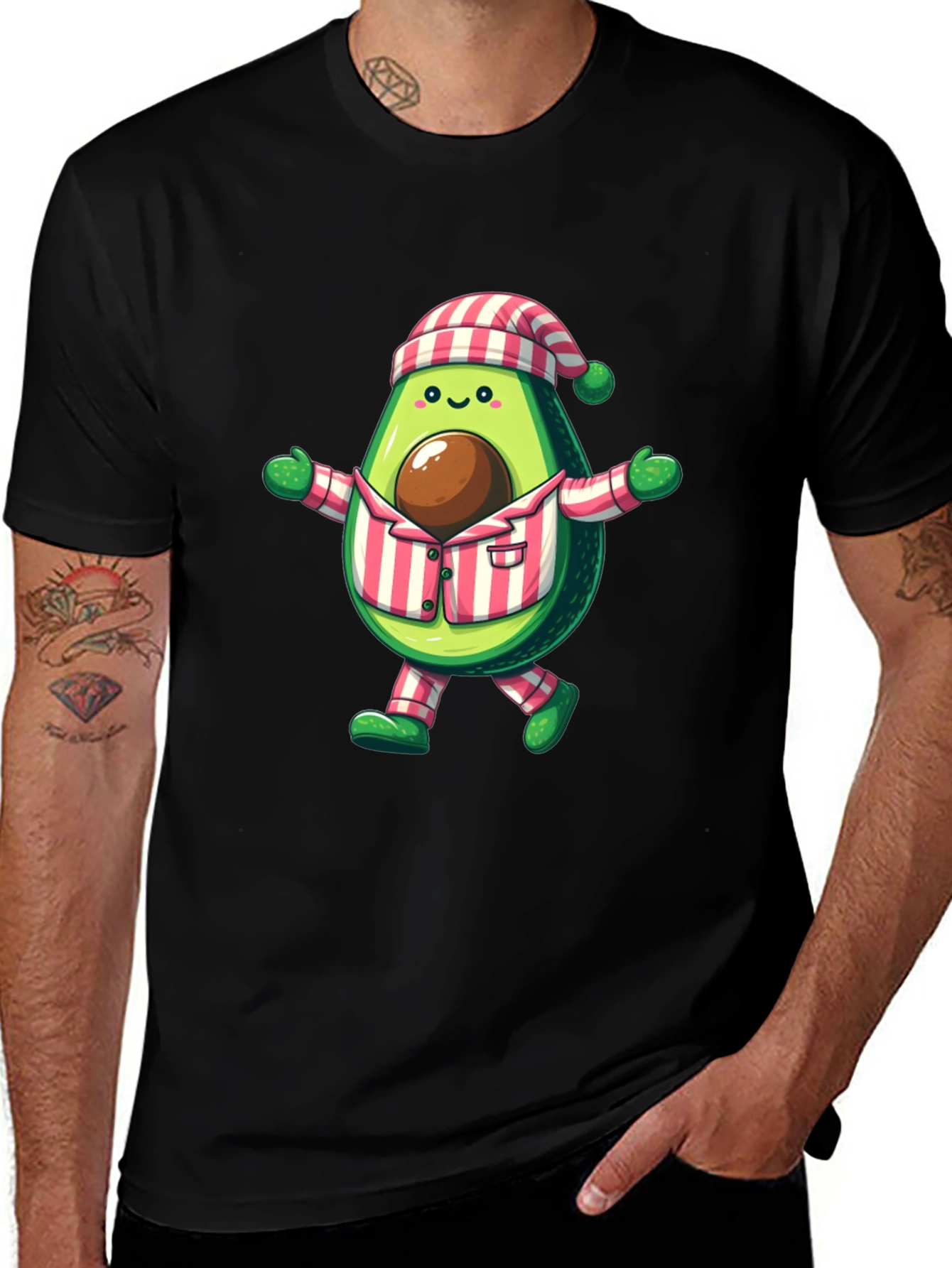 Avocado Pajama T-Shirt - Funny Cartoon Tee