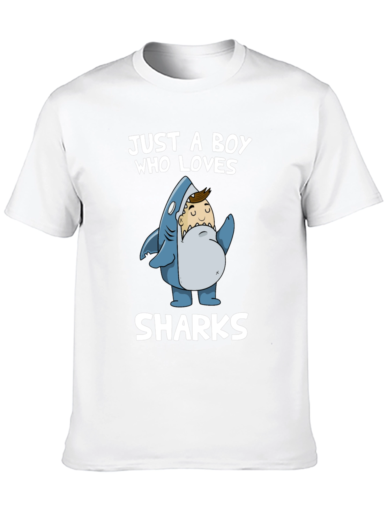 Just a Boy Who Loves Sharks T-Shirt - Black
