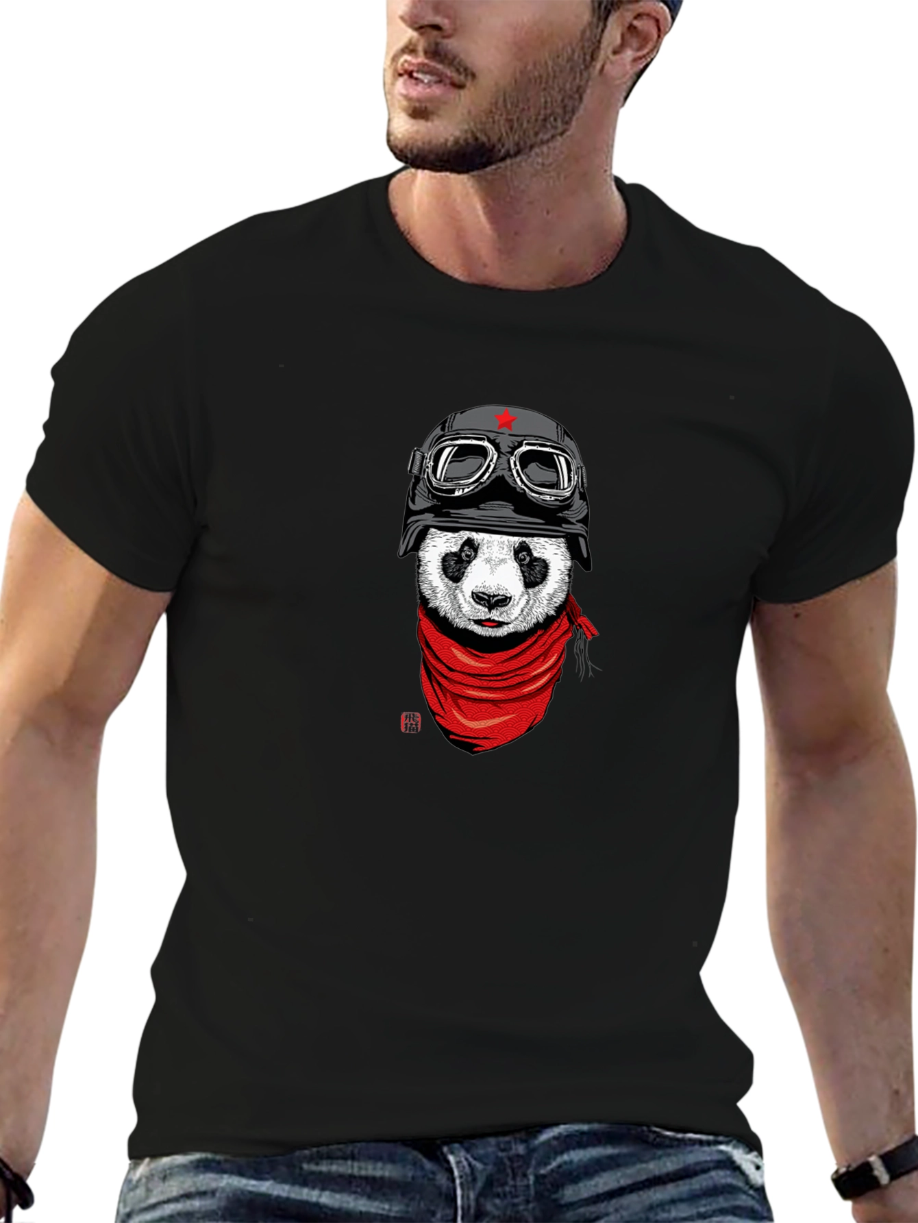 Panda Biker Graphic T-Shirt - Cool & Unique Design
