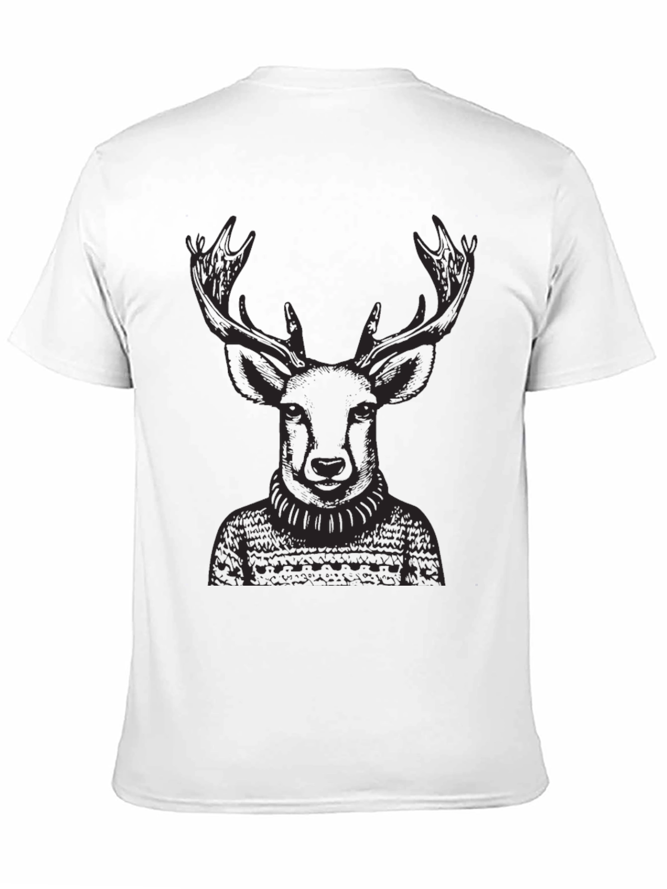 Deer in Sweater Black T-Shirt