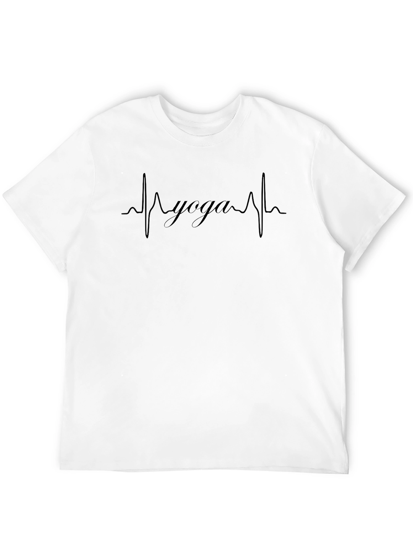 Yoga Heartbeat Graphic Tee - Relaxed Fit Cotton T-Shirt