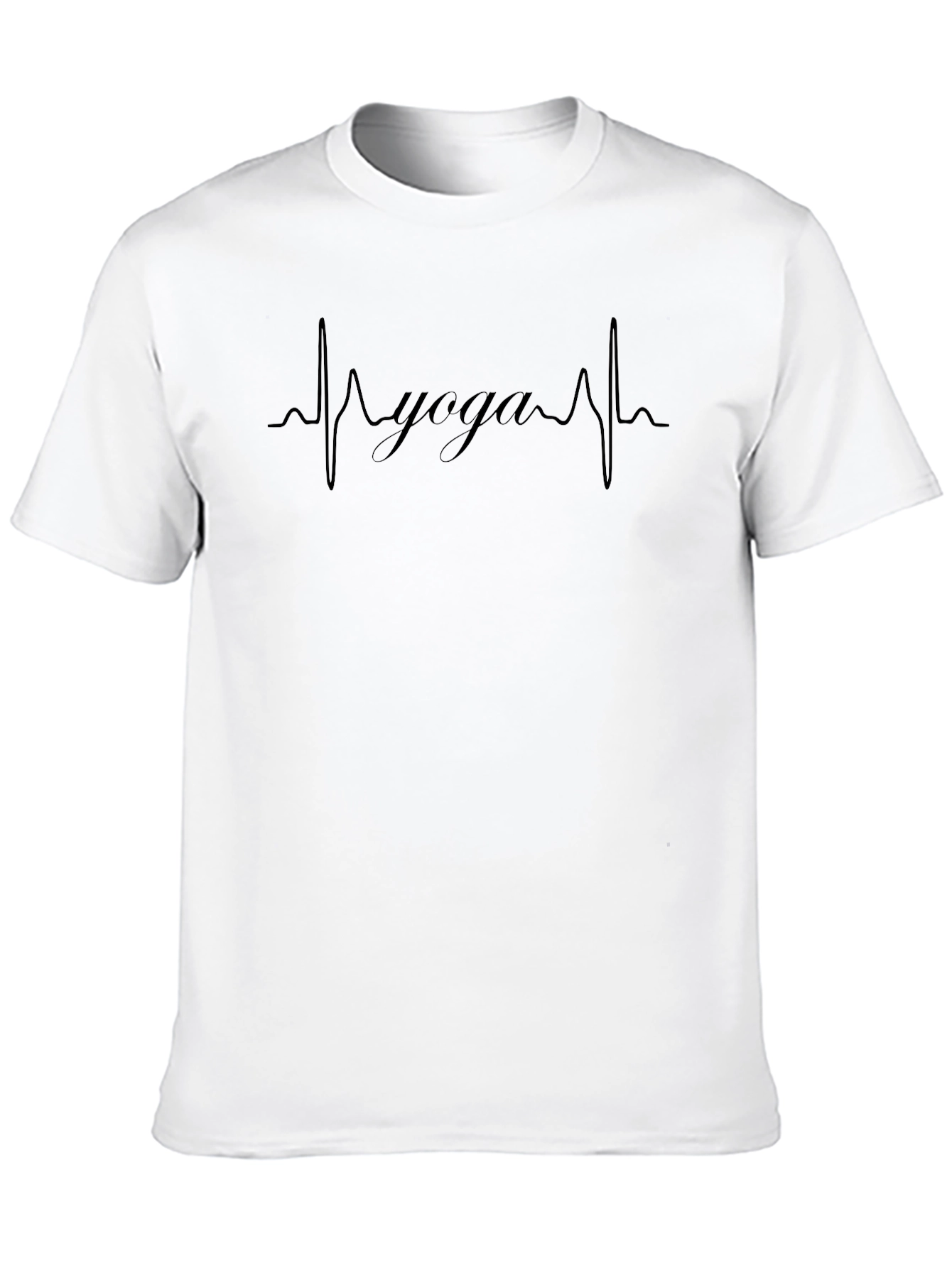 Yoga Heartbeat Graphic Tee - Relaxed Fit Cotton T-Shirt