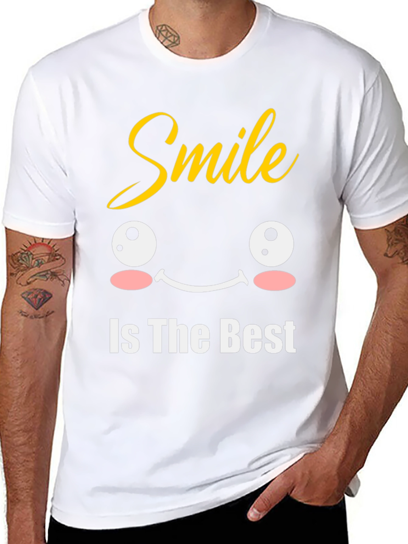 Smile Is The Best Black Graphic T-Shirt