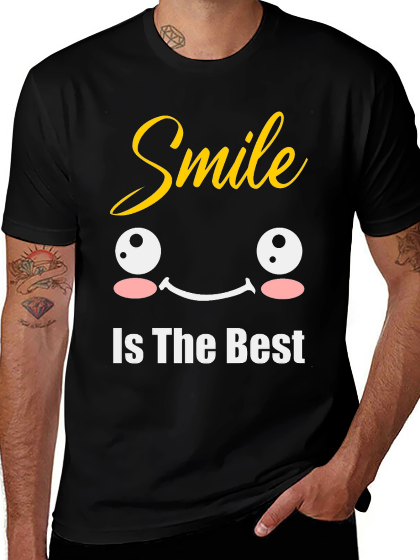 Smile Is The Best Black Graphic T-Shirt
