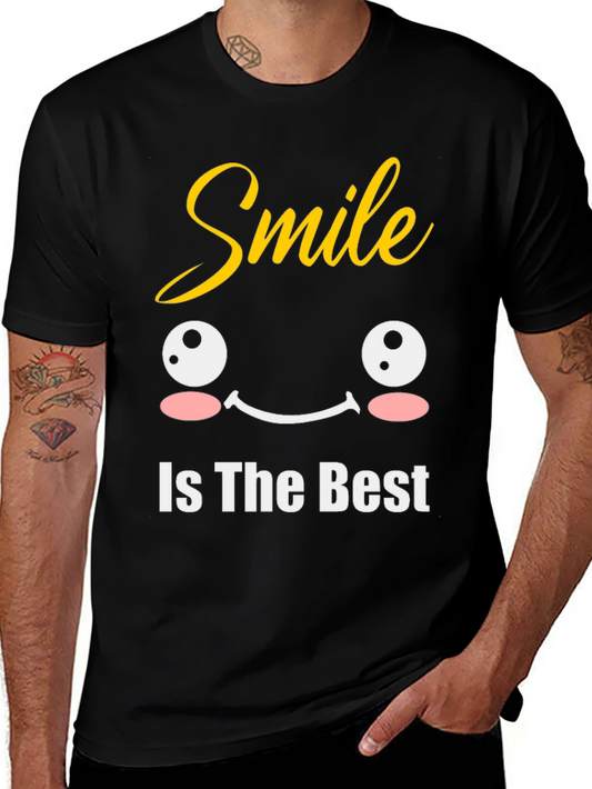 Smile Is The Best Black Graphic T-Shirt