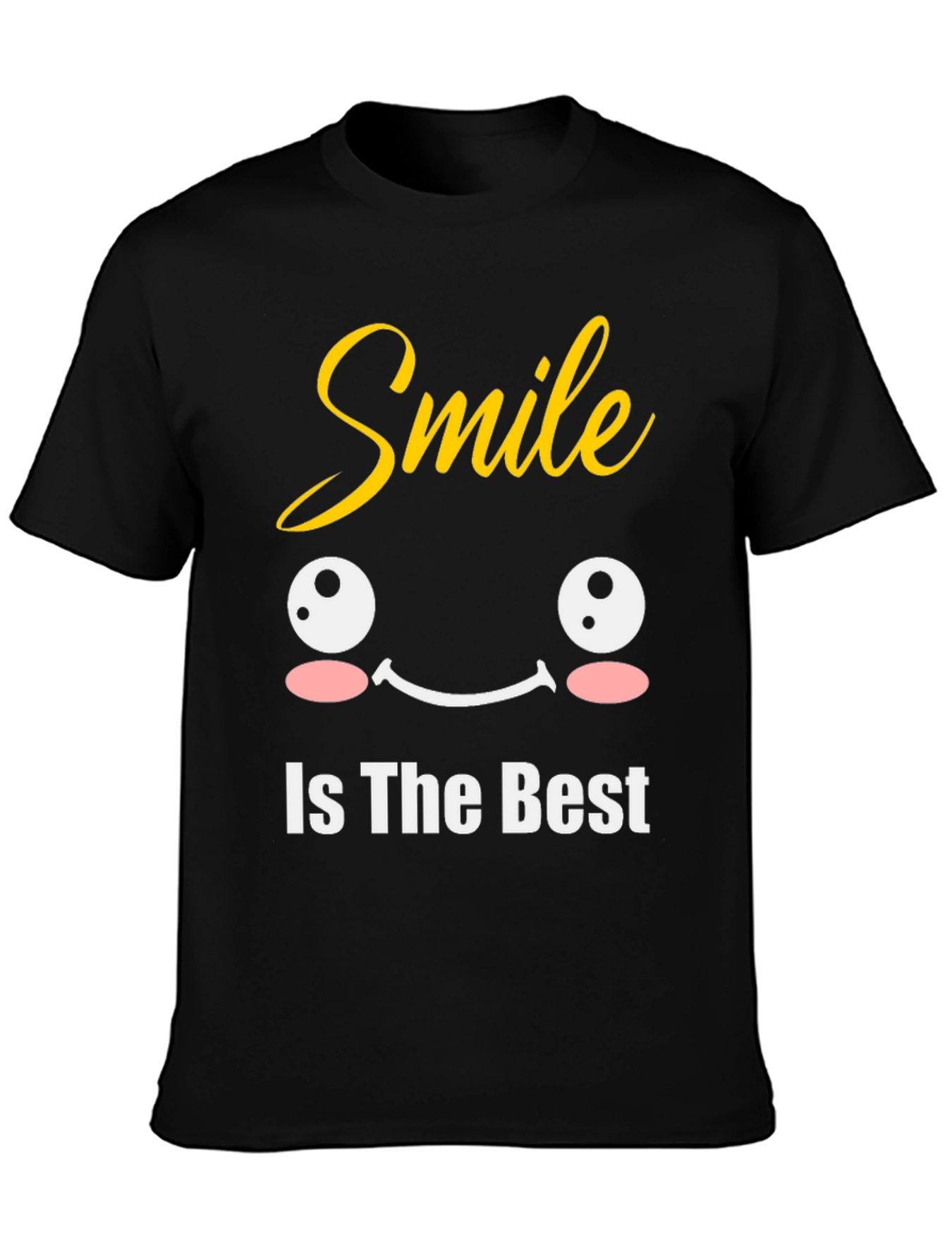 Smile Is The Best Black Graphic T-Shirt