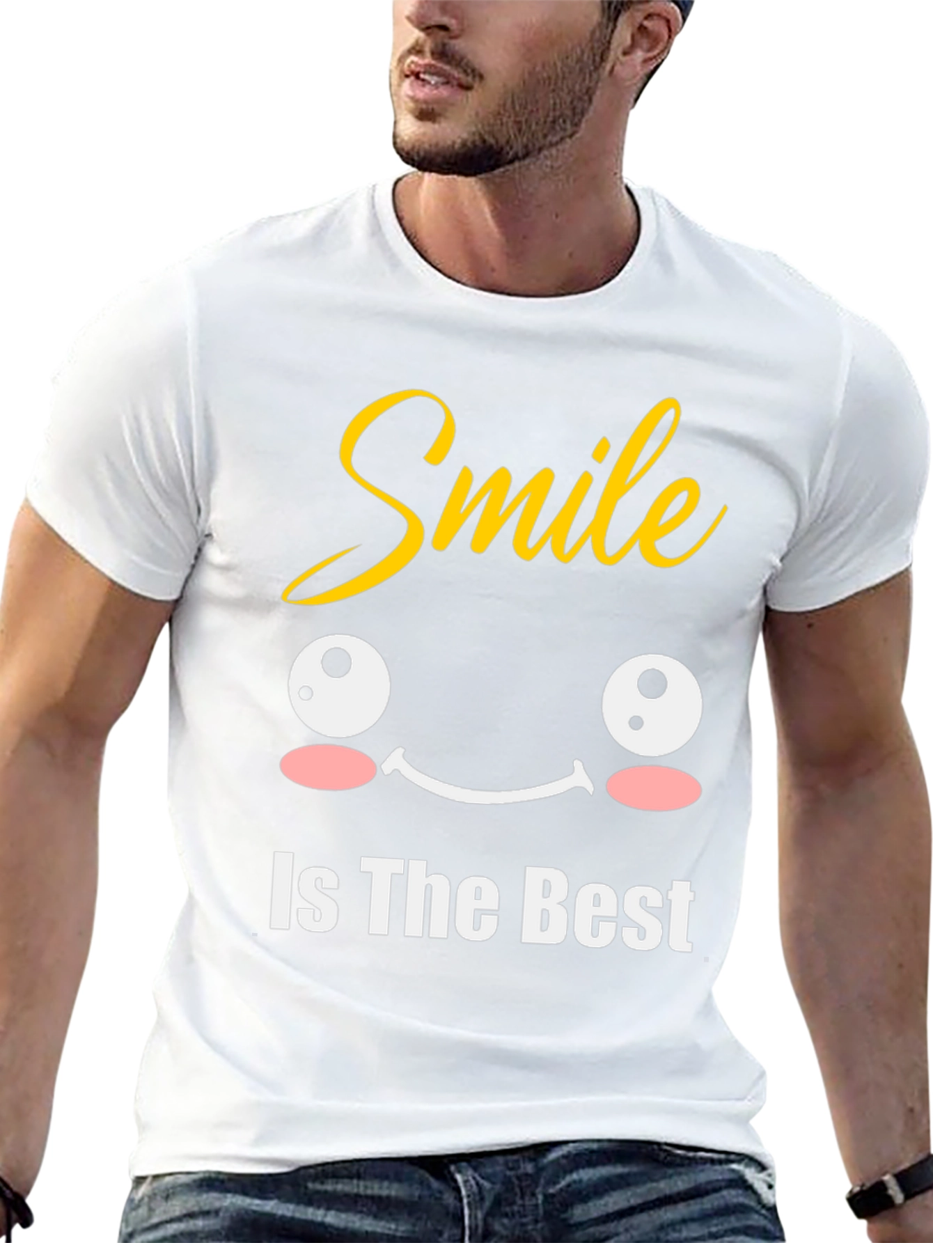 Smile Is The Best Black Graphic T-Shirt