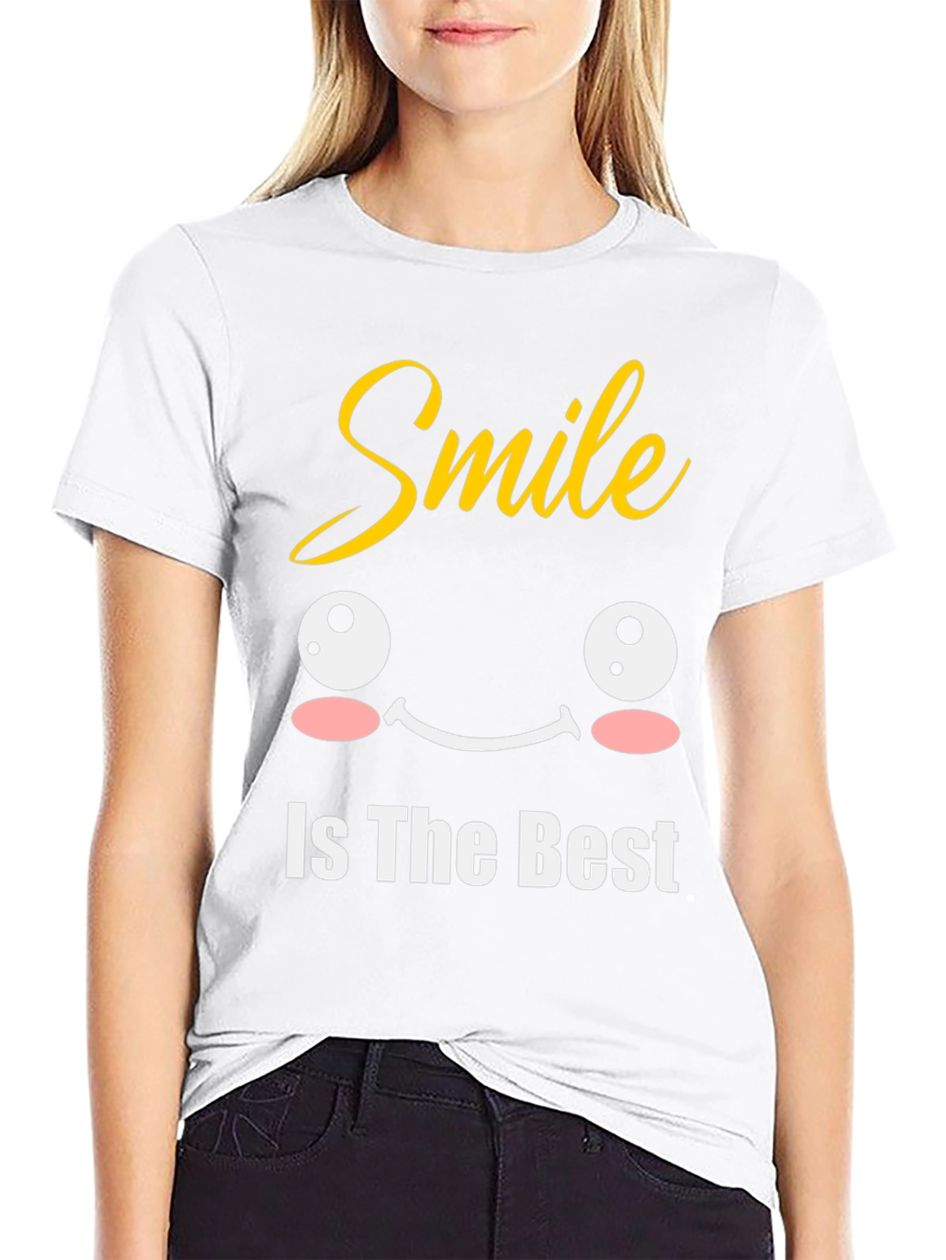 Smile Is The Best Black Graphic T-Shirt