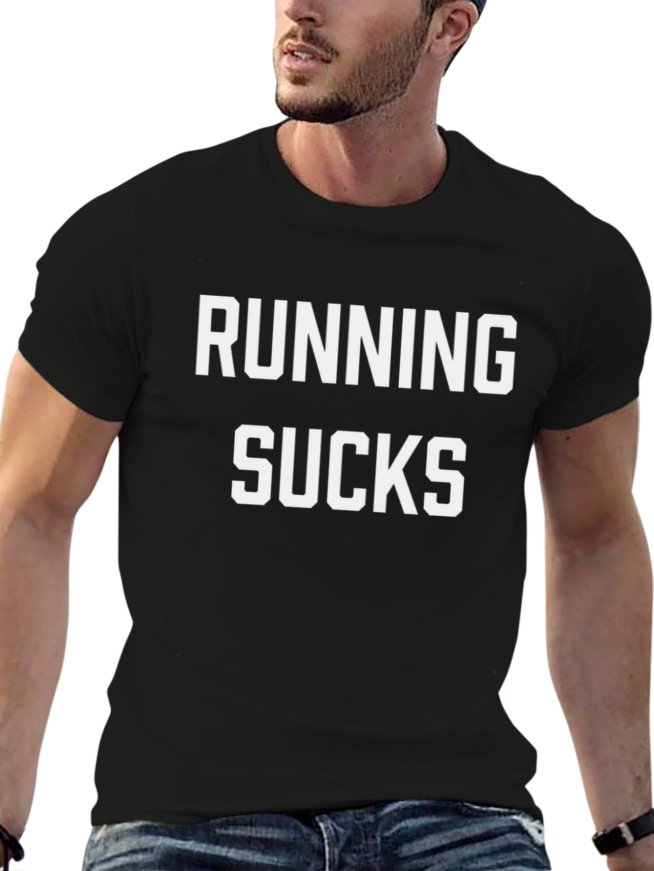 Running Sucks Graphic T-Shirt - Black Cotton Tee