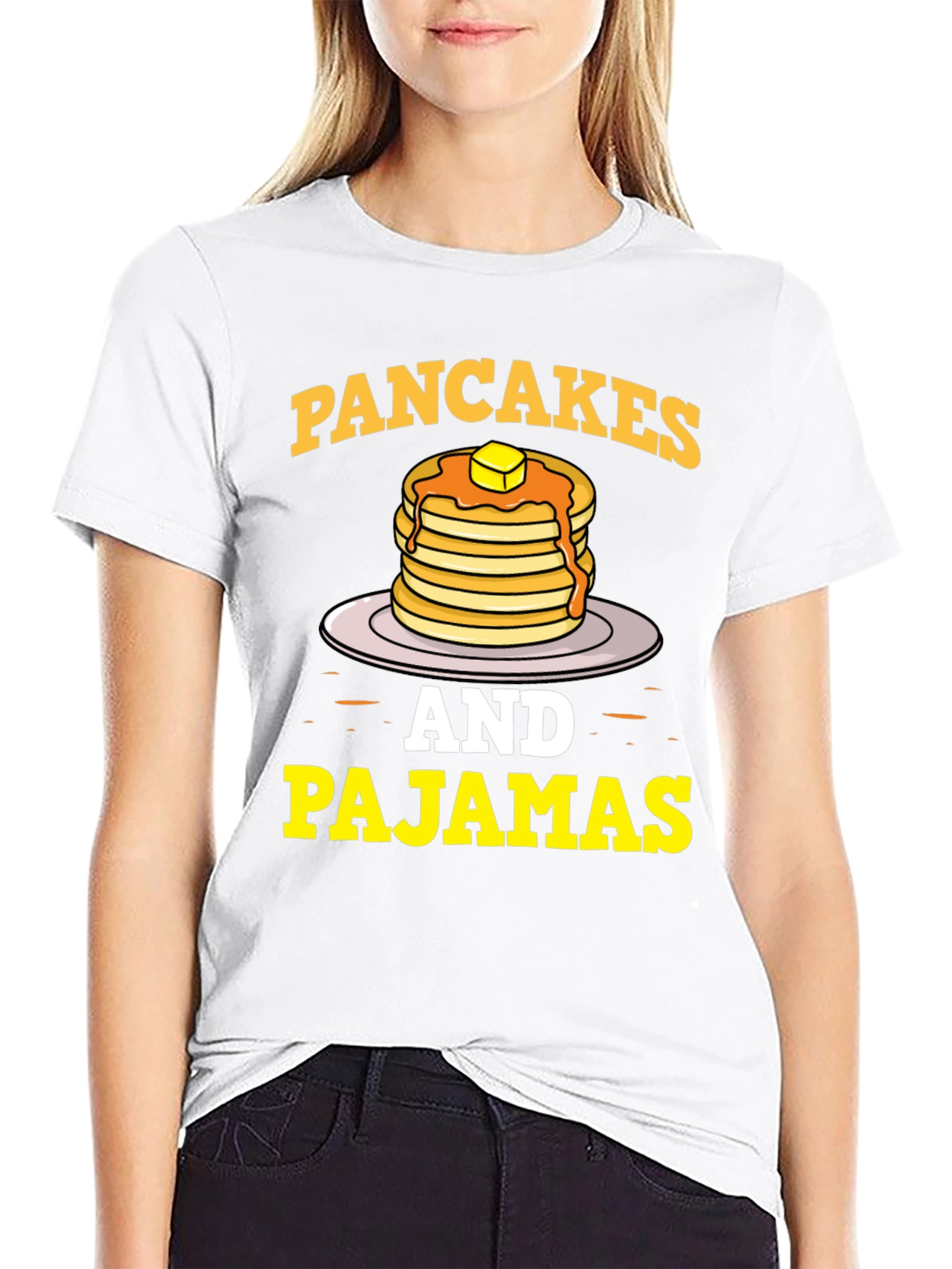 Pancakes & Pajamas Graphic Tee - Funny Breakfast Shirt