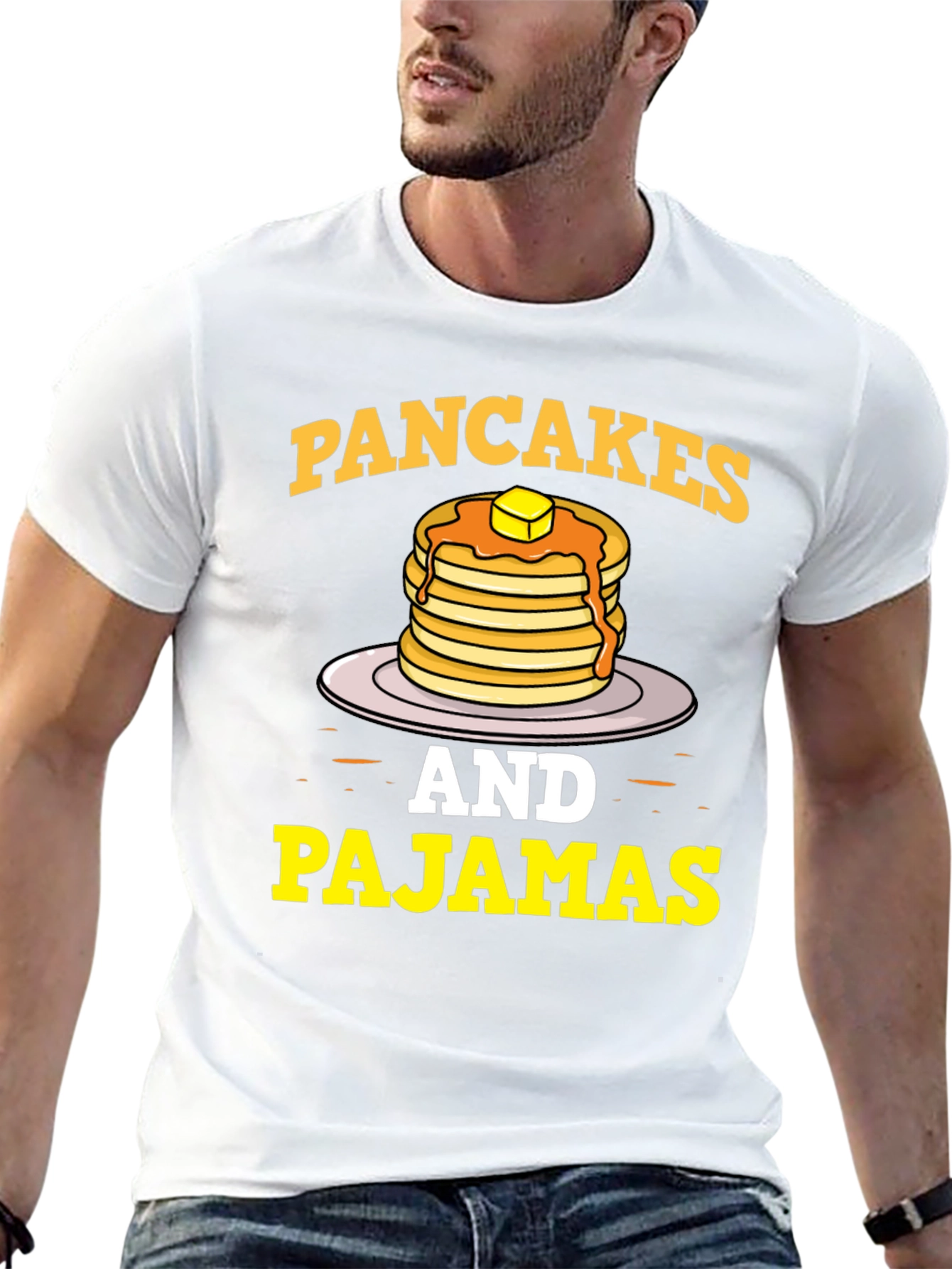 Pancakes & Pajamas Graphic Tee - Funny Breakfast Shirt