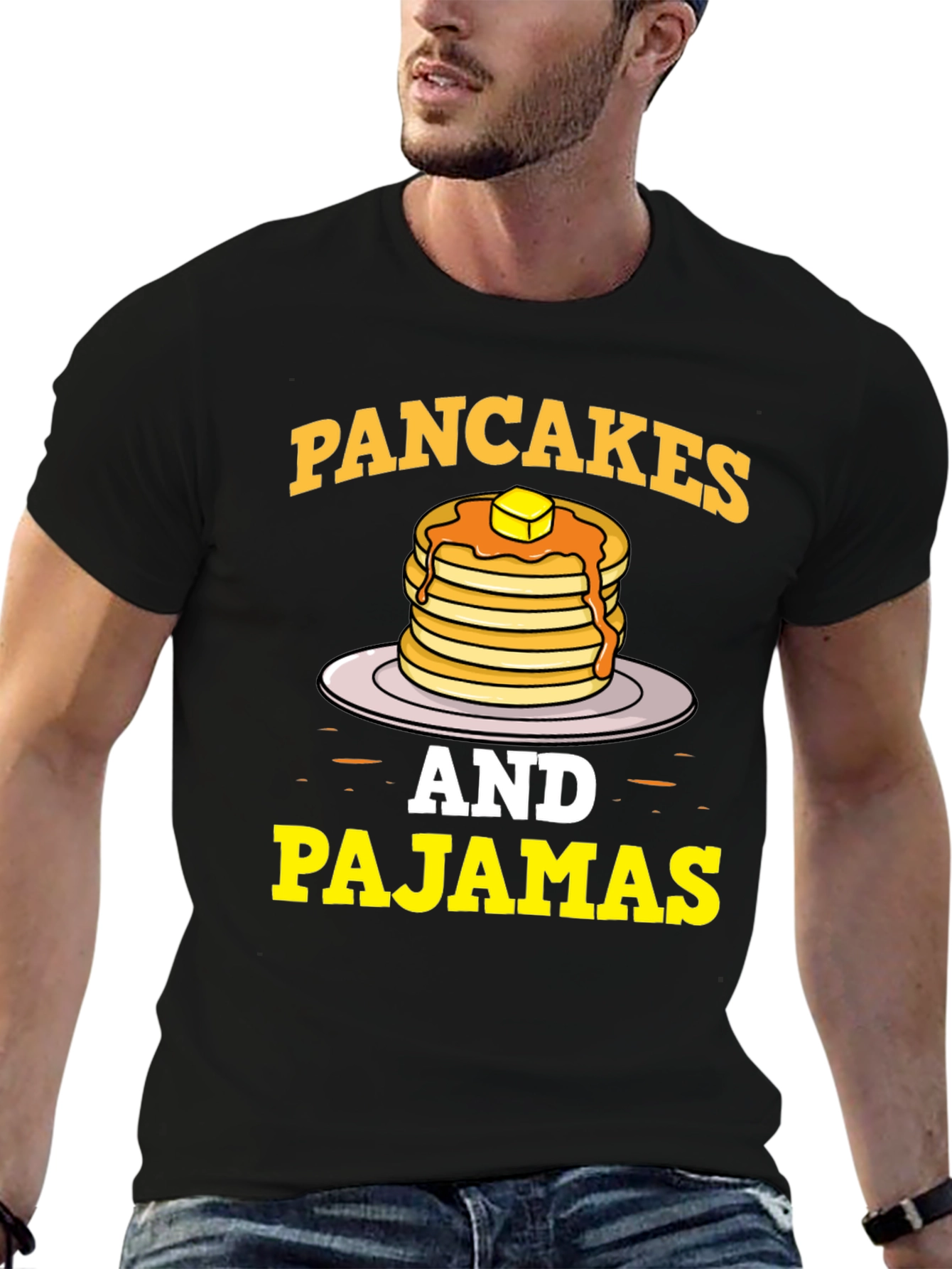 Pancakes & Pajamas Graphic Tee - Funny Breakfast Shirt