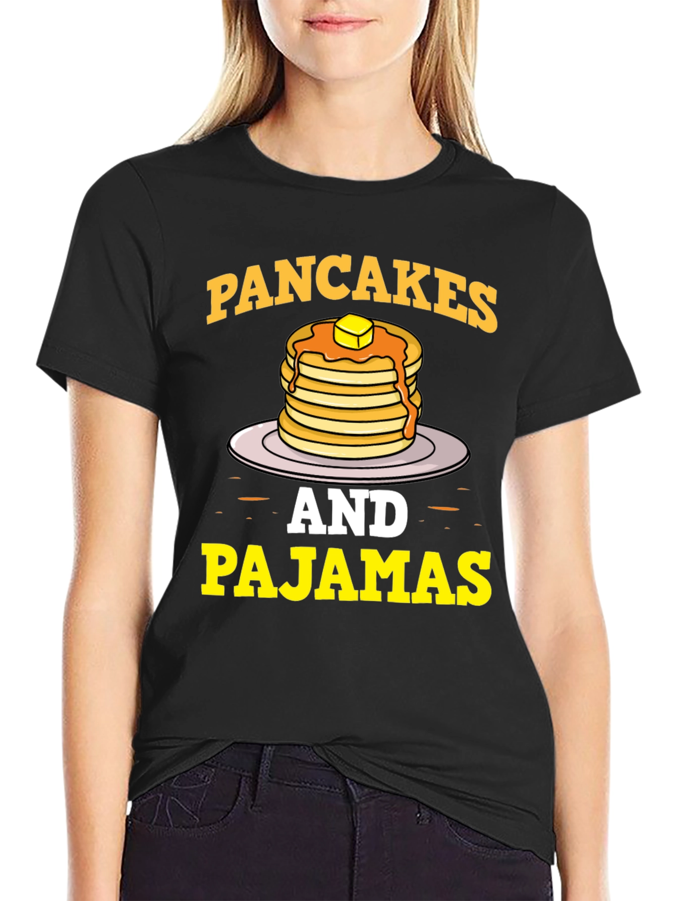 Pancakes & Pajamas Graphic Tee - Funny Breakfast Shirt