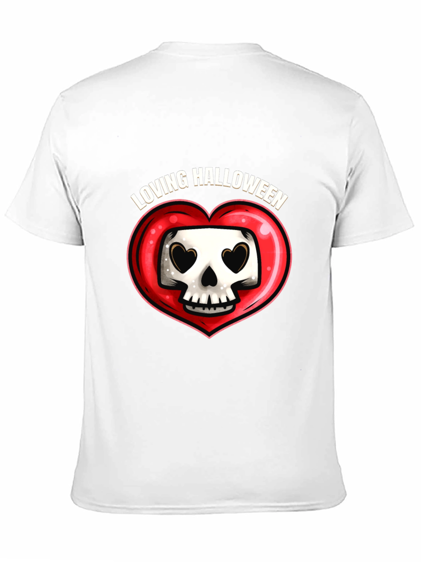 Loving Halloween Graphic Tee - Heart Skull