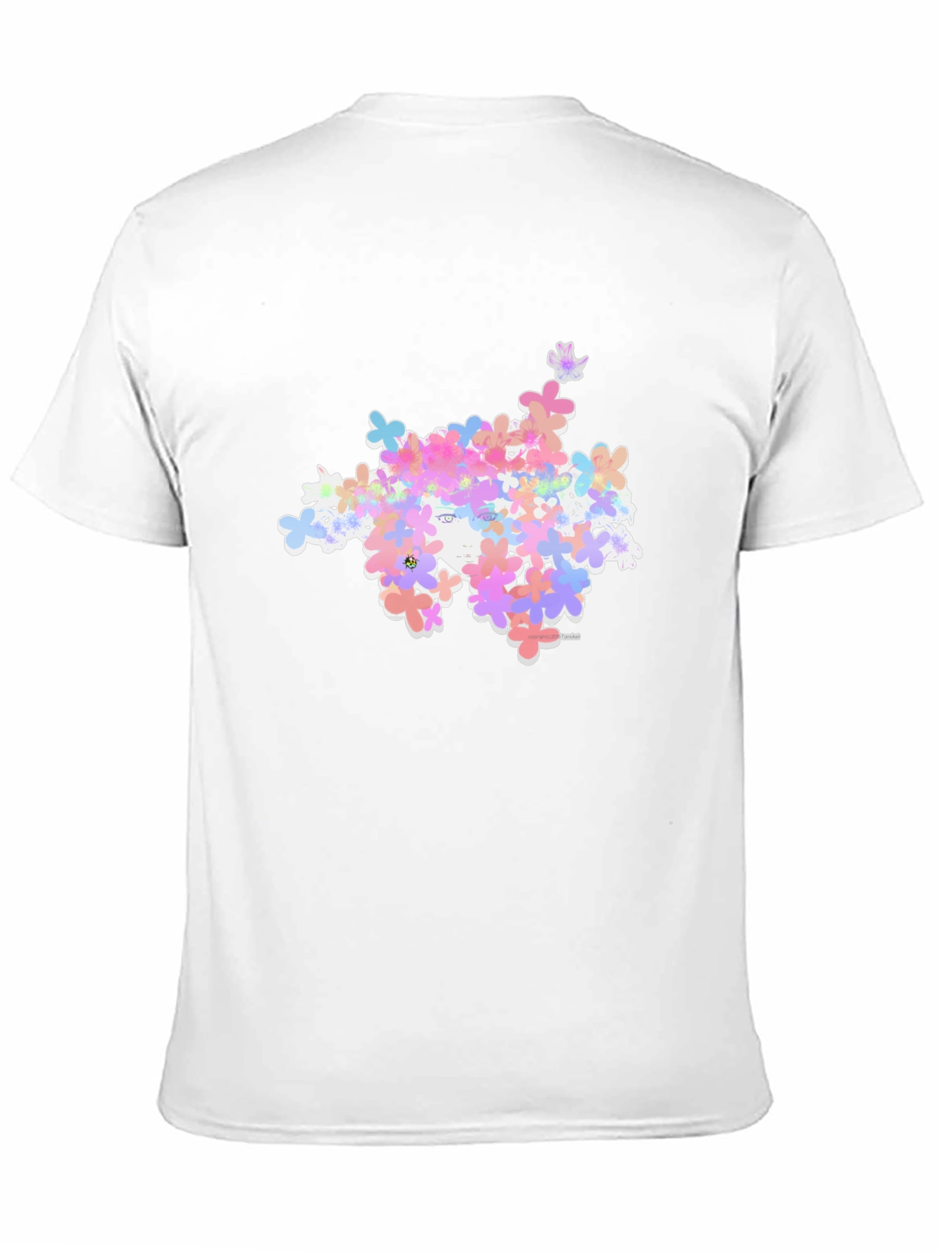 Floral Face Graphic Black T-Shirt