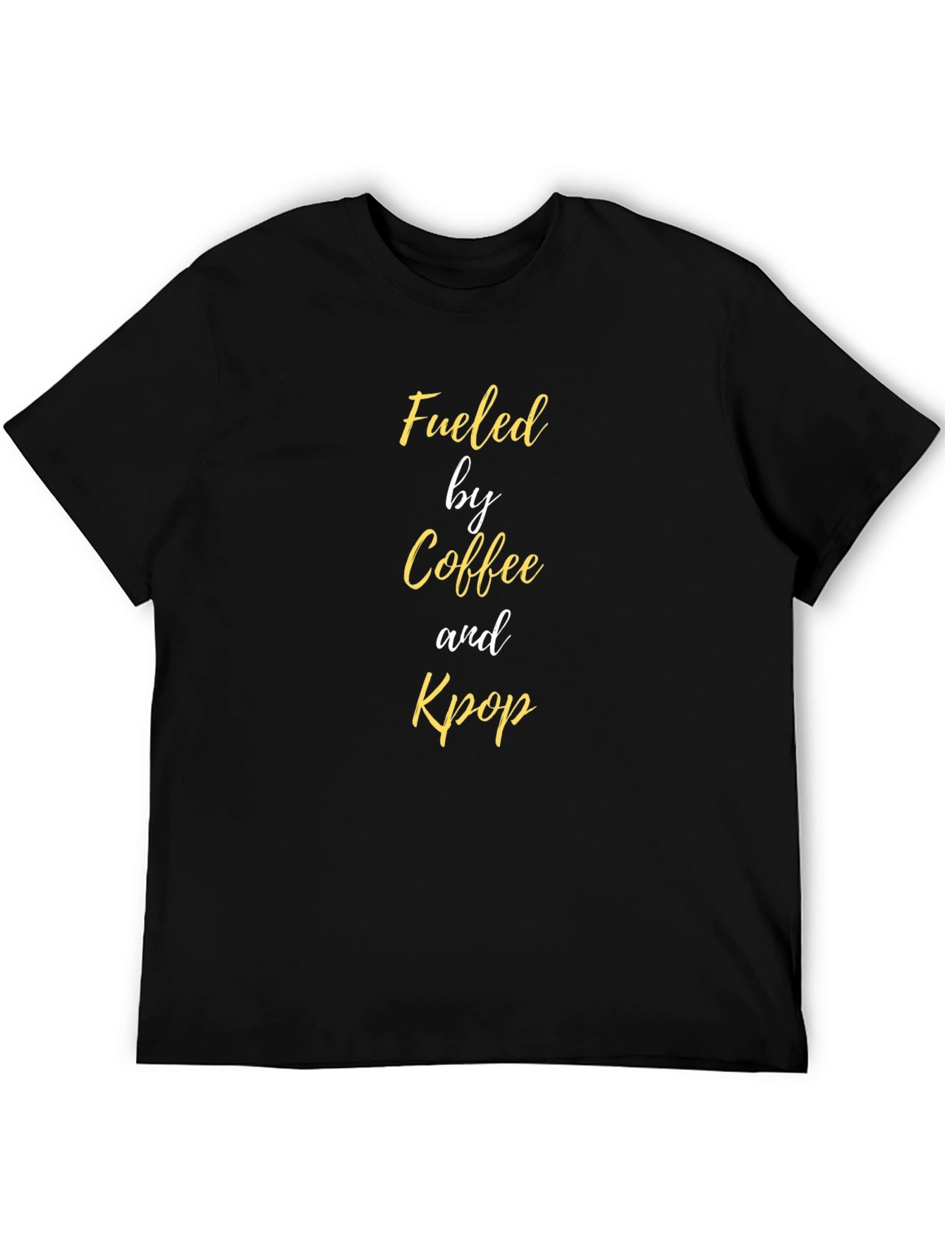 Fueled by Coffee and Kpop Black T-Shirt