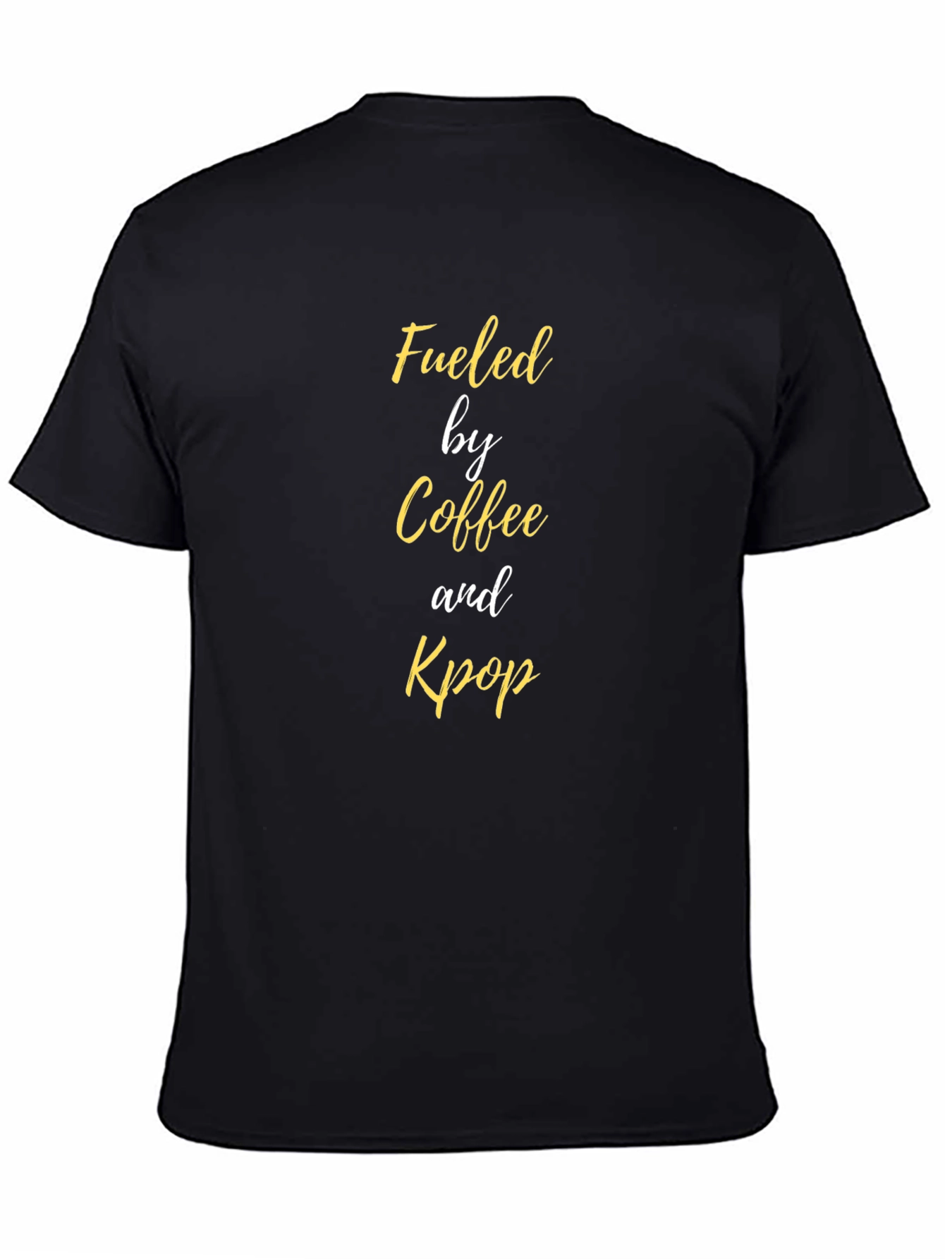 Fueled by Coffee and Kpop Black T-Shirt