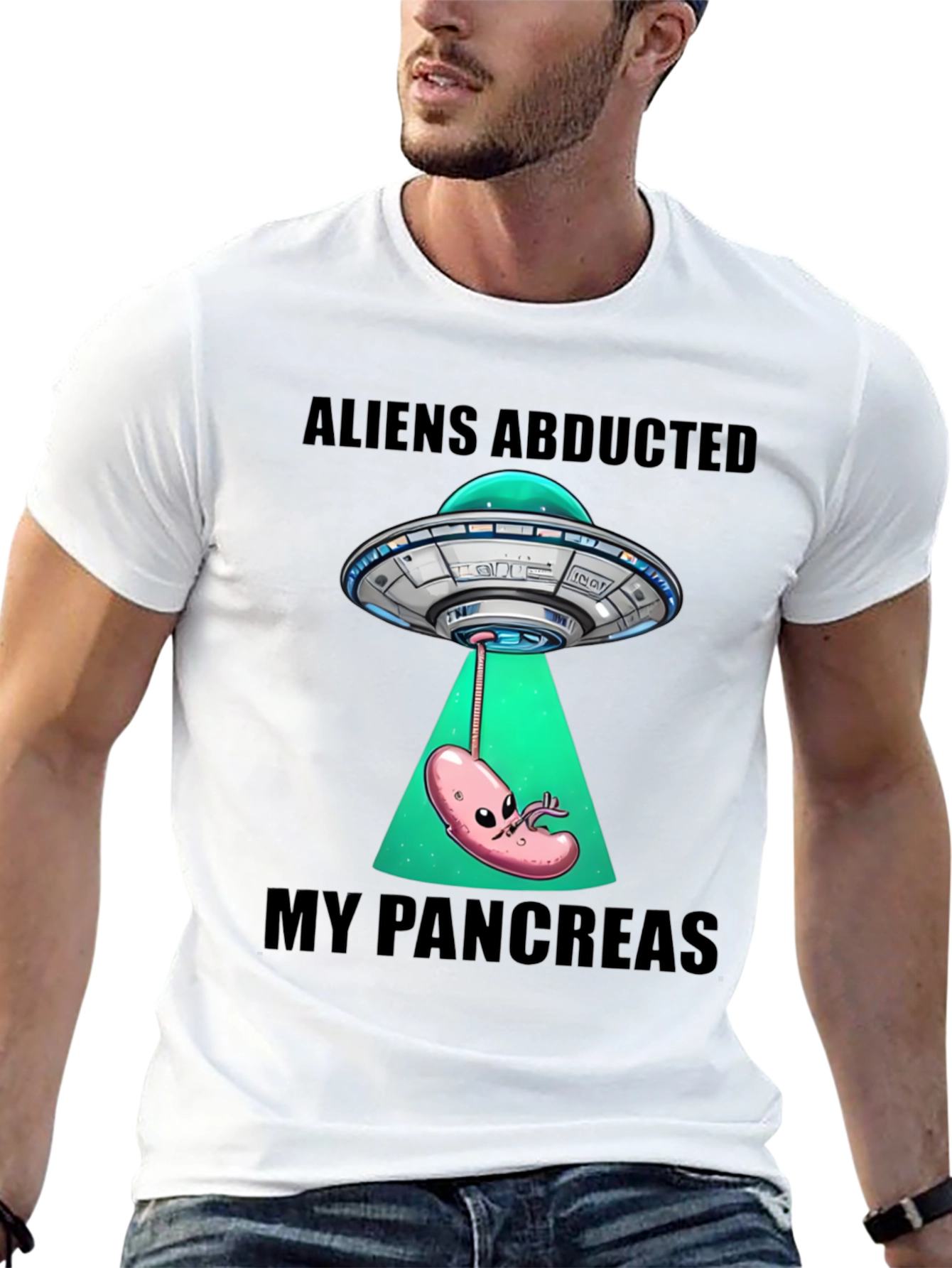 Aliens Abducted My Pancreas Graphic T-Shirt