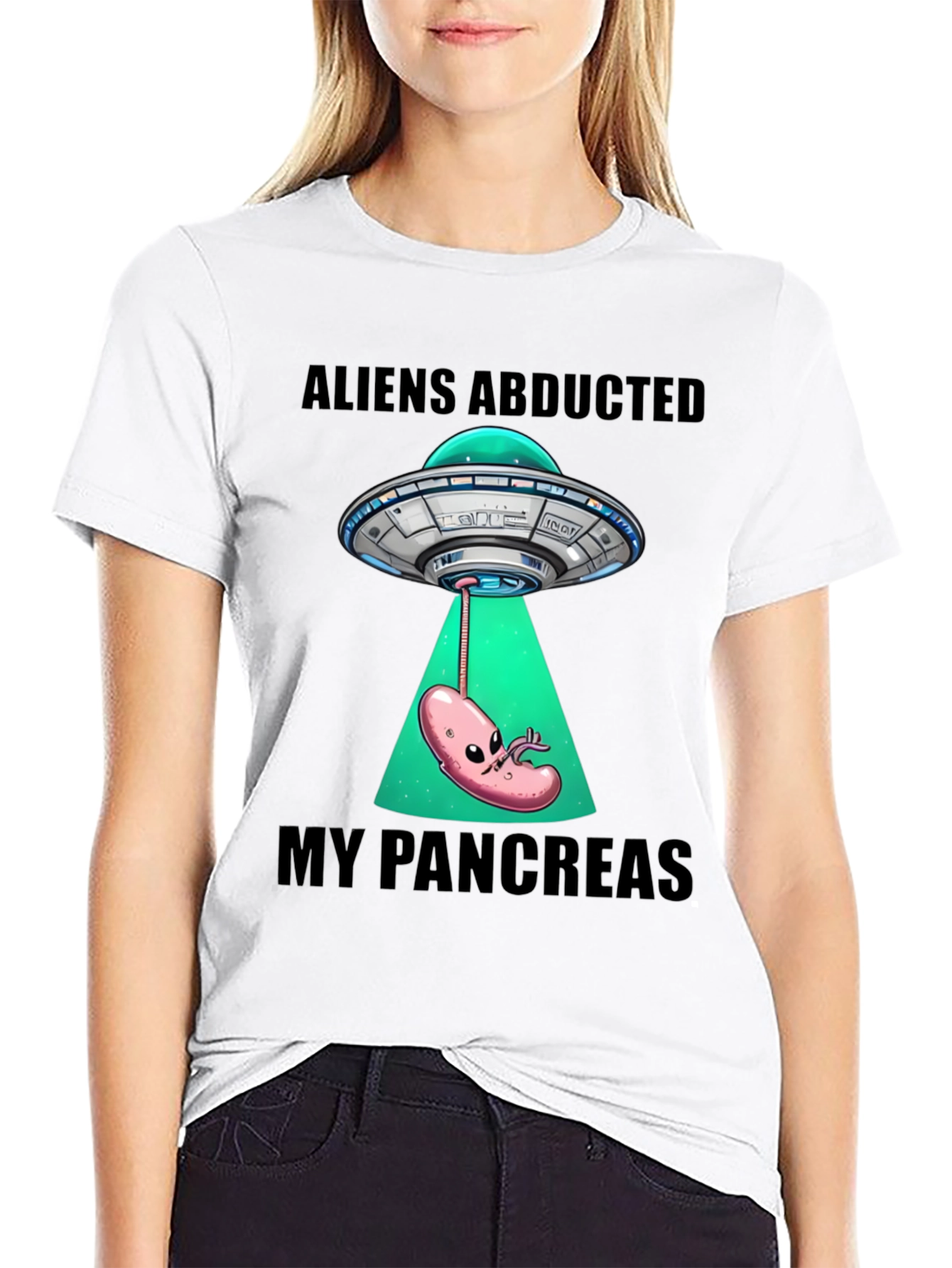 Aliens Abducted My Pancreas Graphic T-Shirt