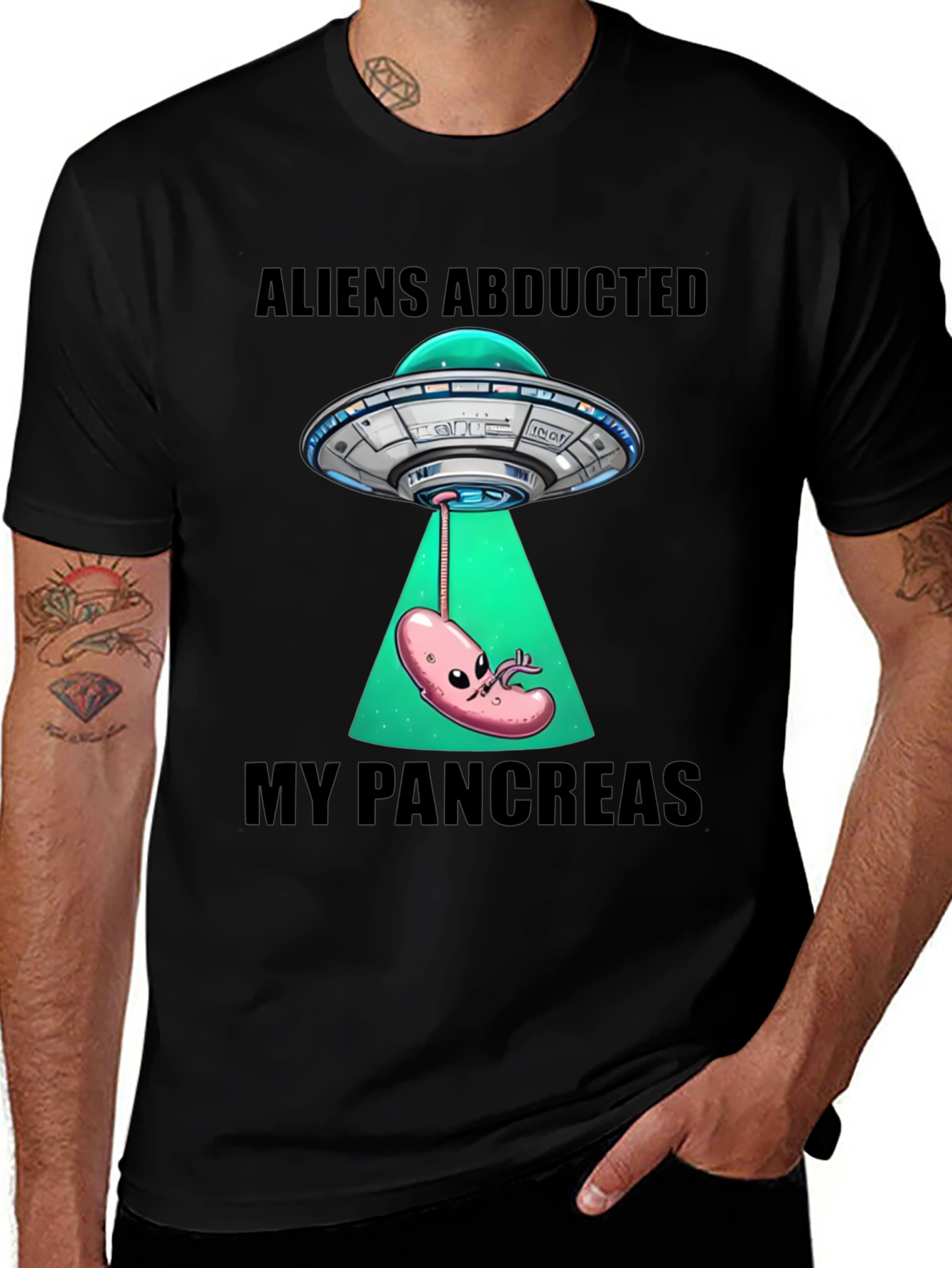 Aliens Abducted My Pancreas Graphic T-Shirt