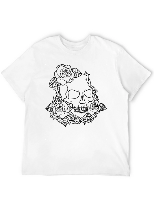 Skull & Roses Graphic Tee - Edgy Dark Style