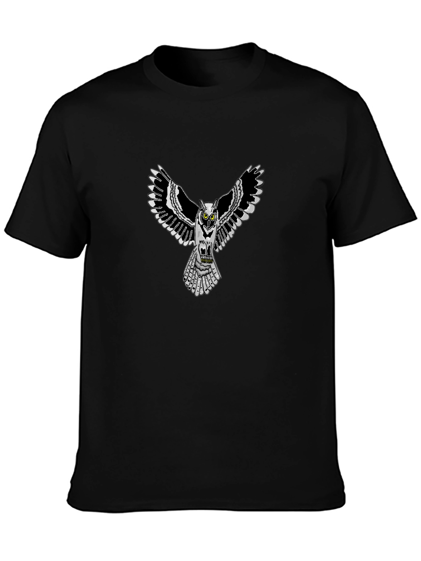 Owl Graphic Print Crew Neck Mens T-Shirt