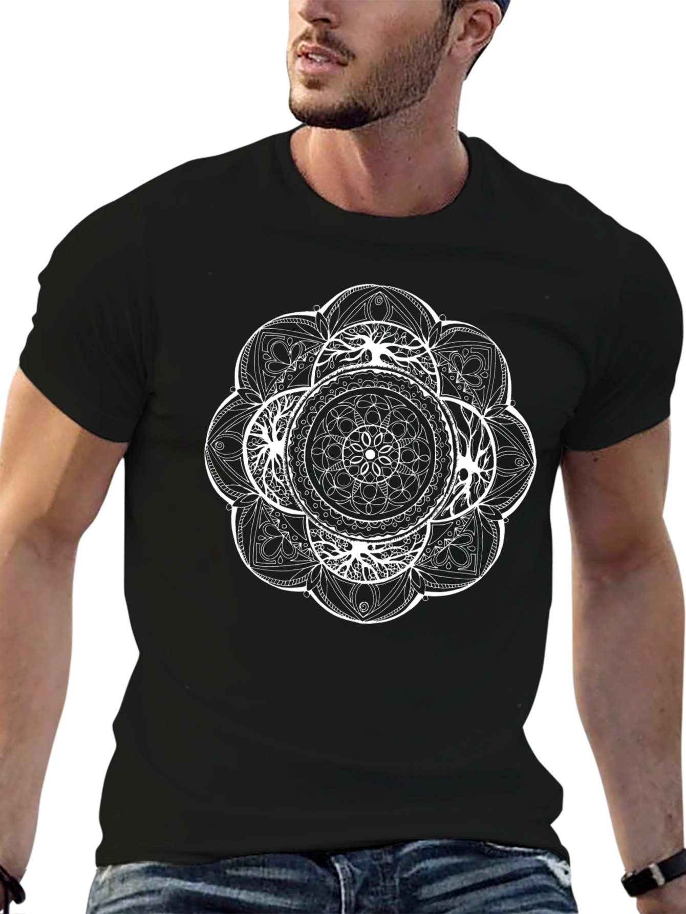 Mandala Tree of Life Graphic Tee - Black