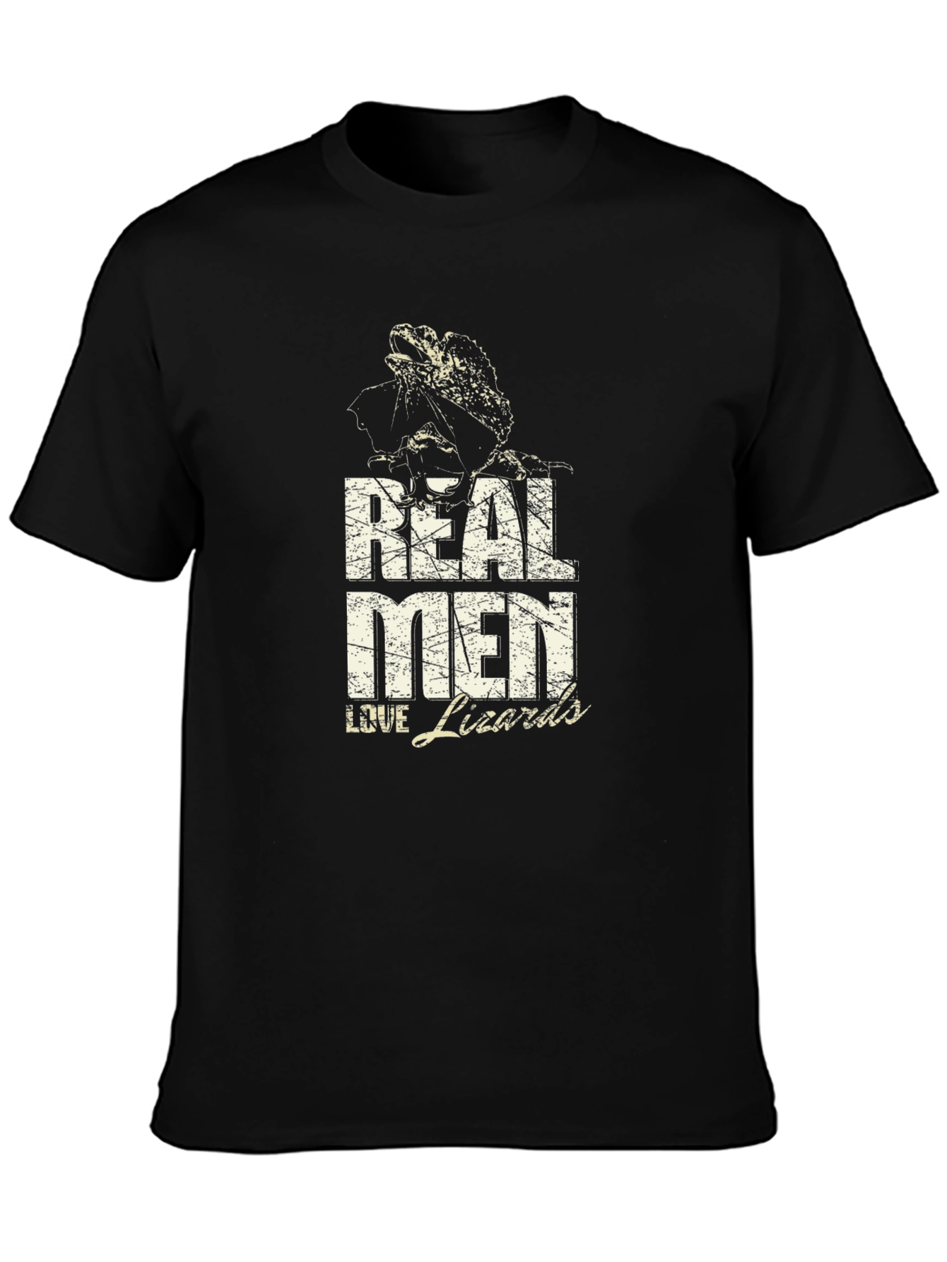 Real Men Love Lizards Graphic T-Shirt - Black