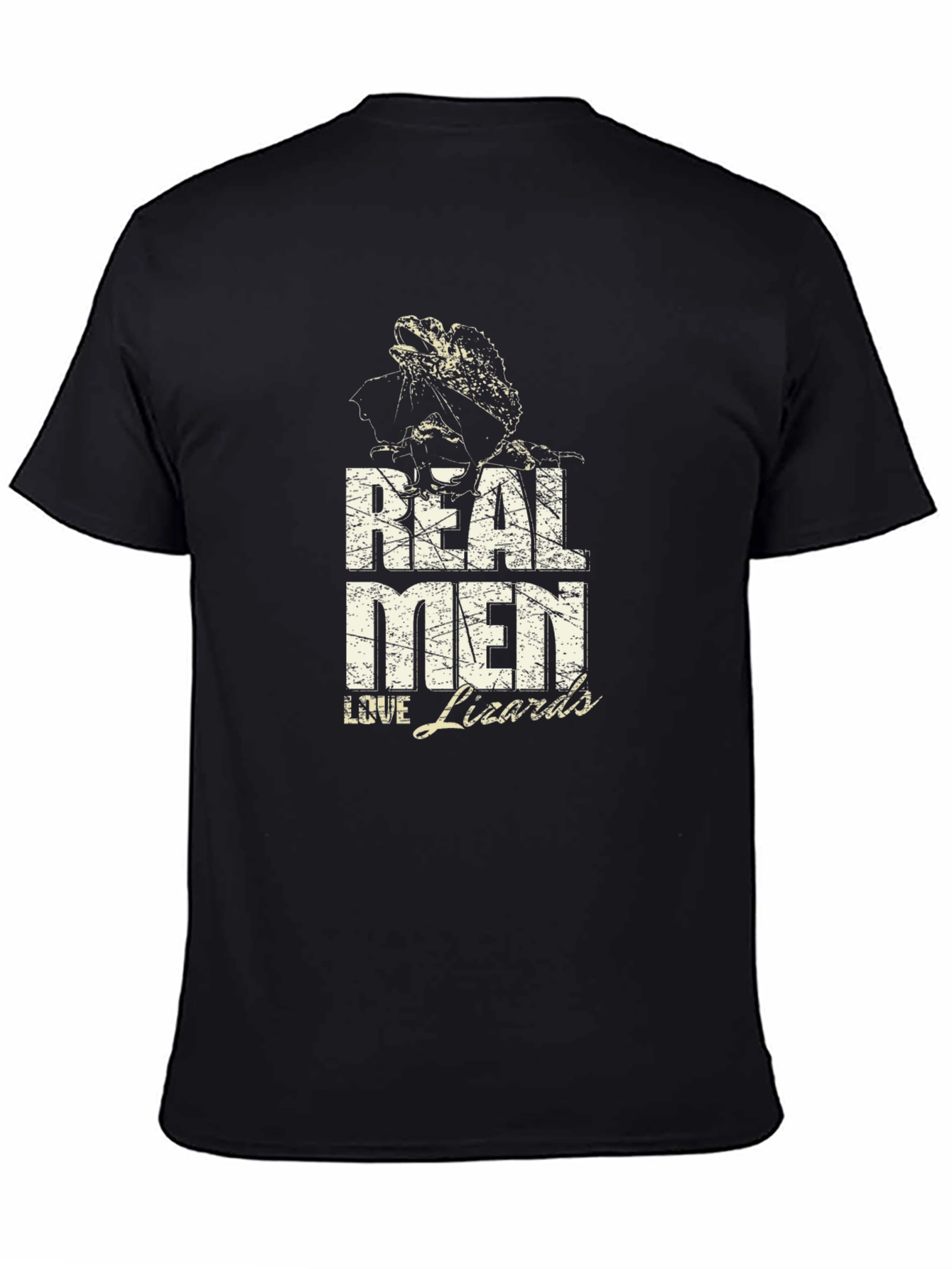 Real Men Love Lizards Graphic T-Shirt - Black