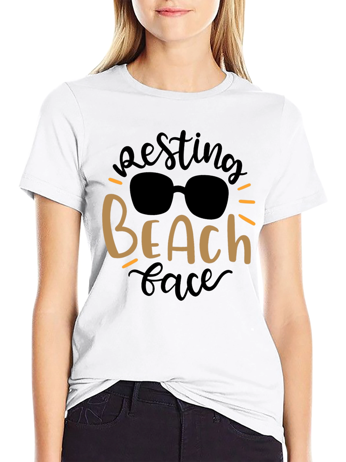 Resting Beach Face Graphic Tee - Summer Vibes