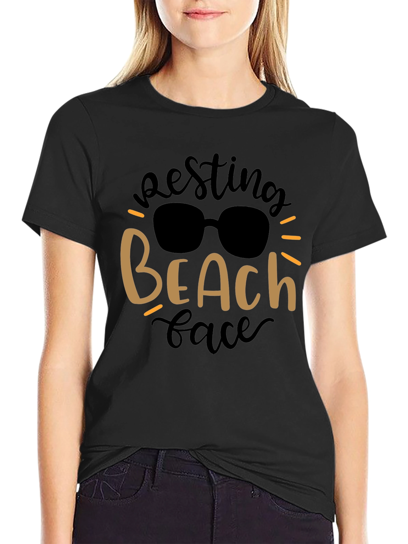 Resting Beach Face Graphic Tee - Summer Vibes