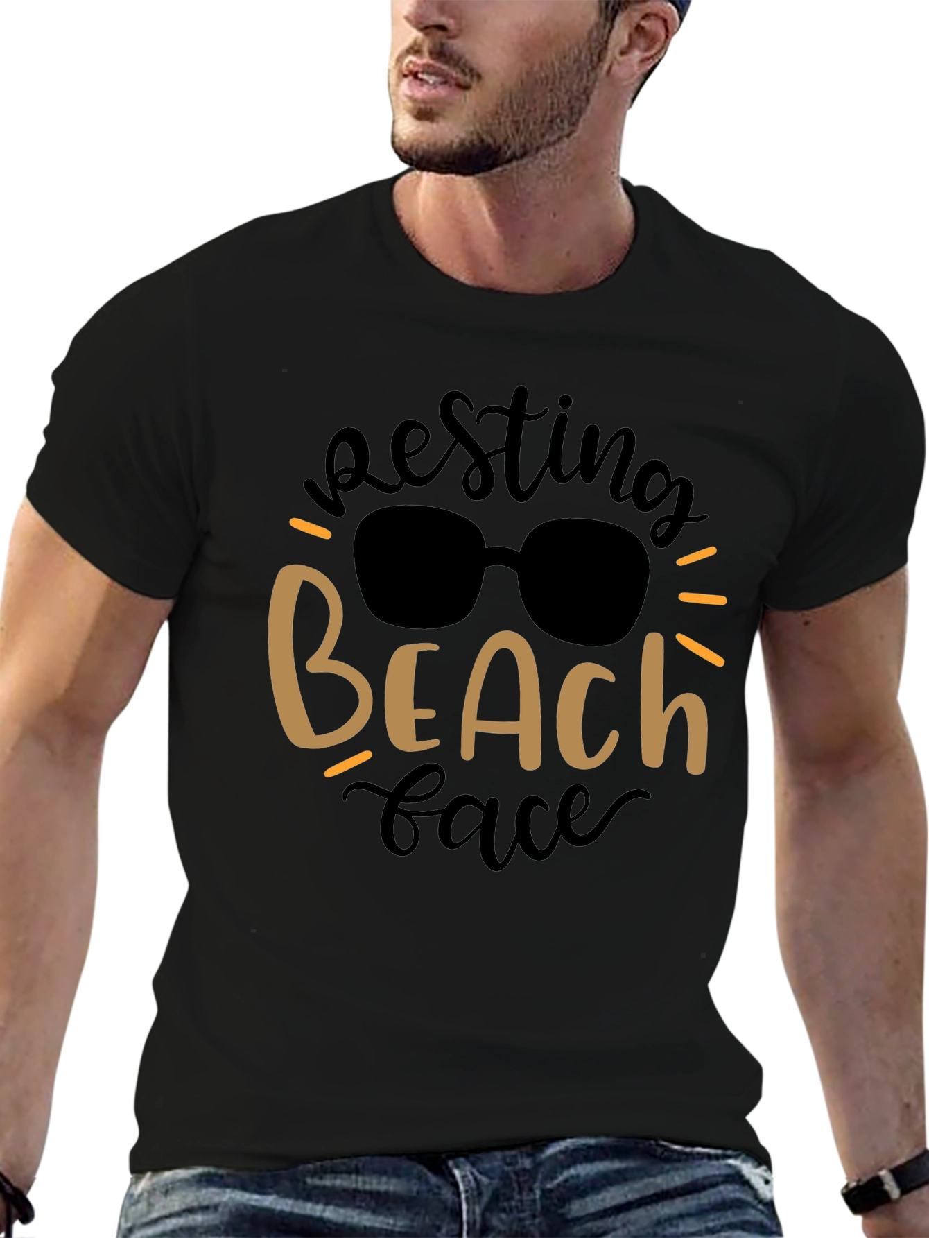 Resting Beach Face Graphic Tee - Summer Vibes