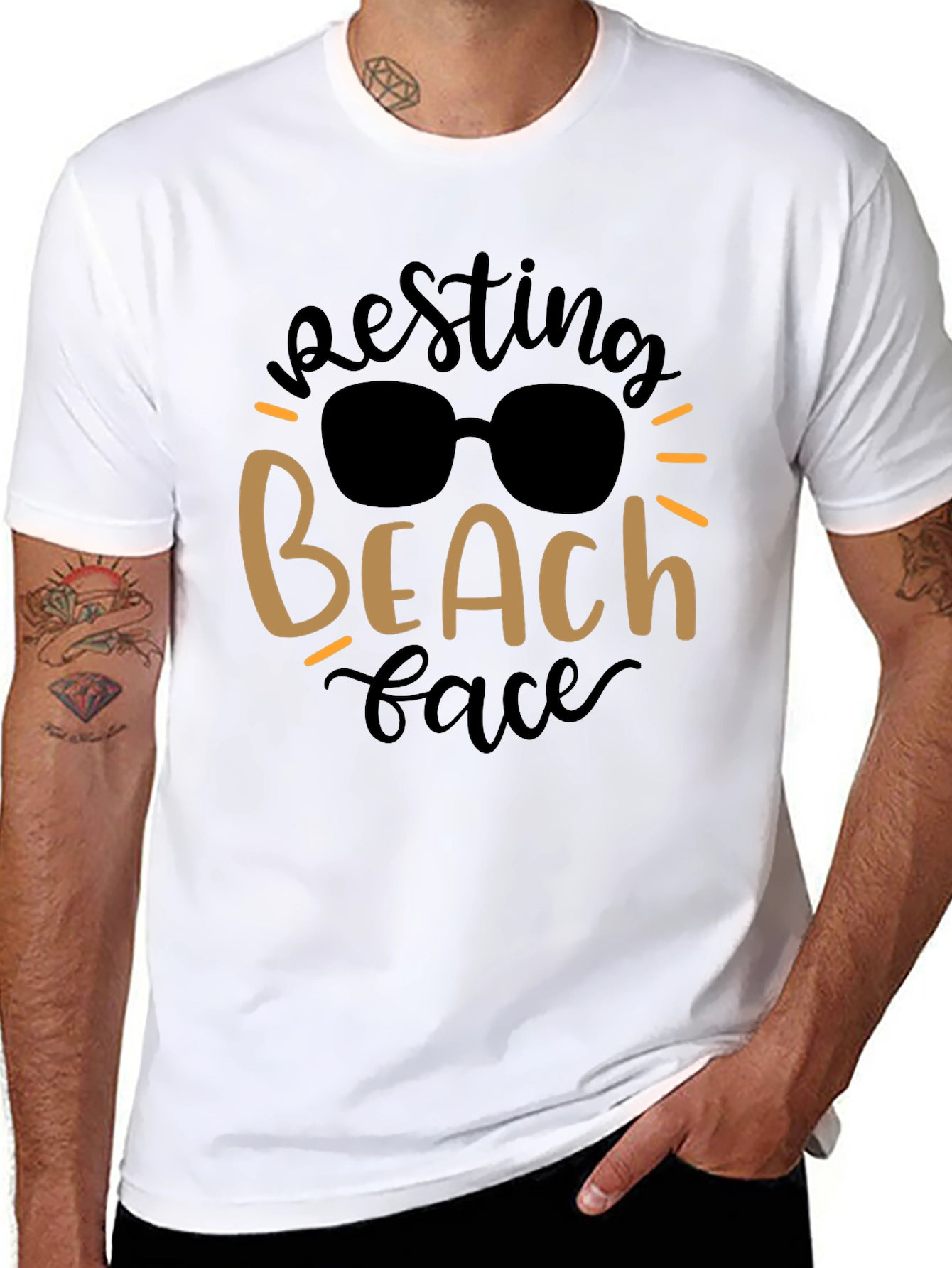 Resting Beach Face Graphic Tee - Summer Vibes