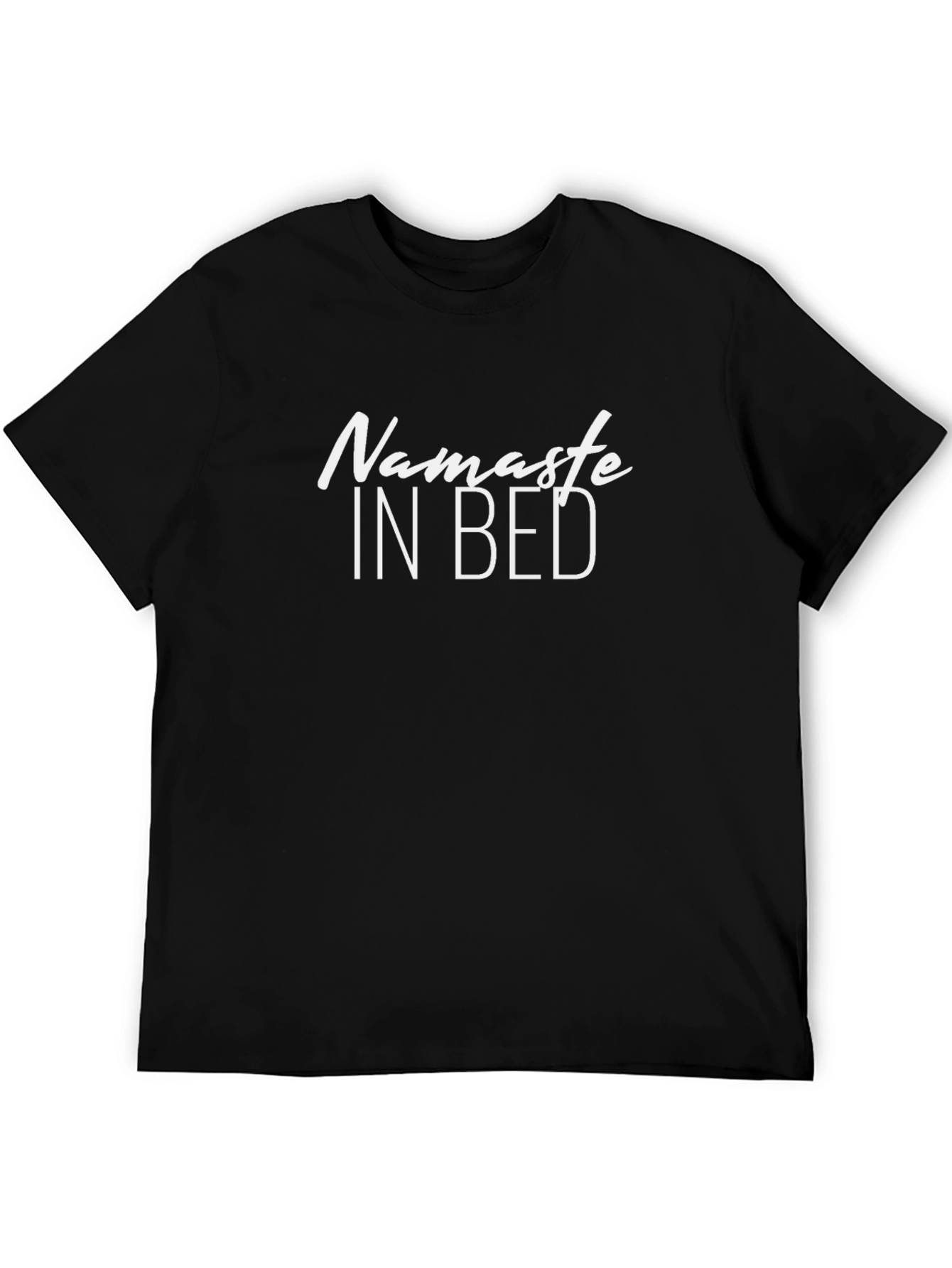 Namaste In Bed Black Graphic Tee