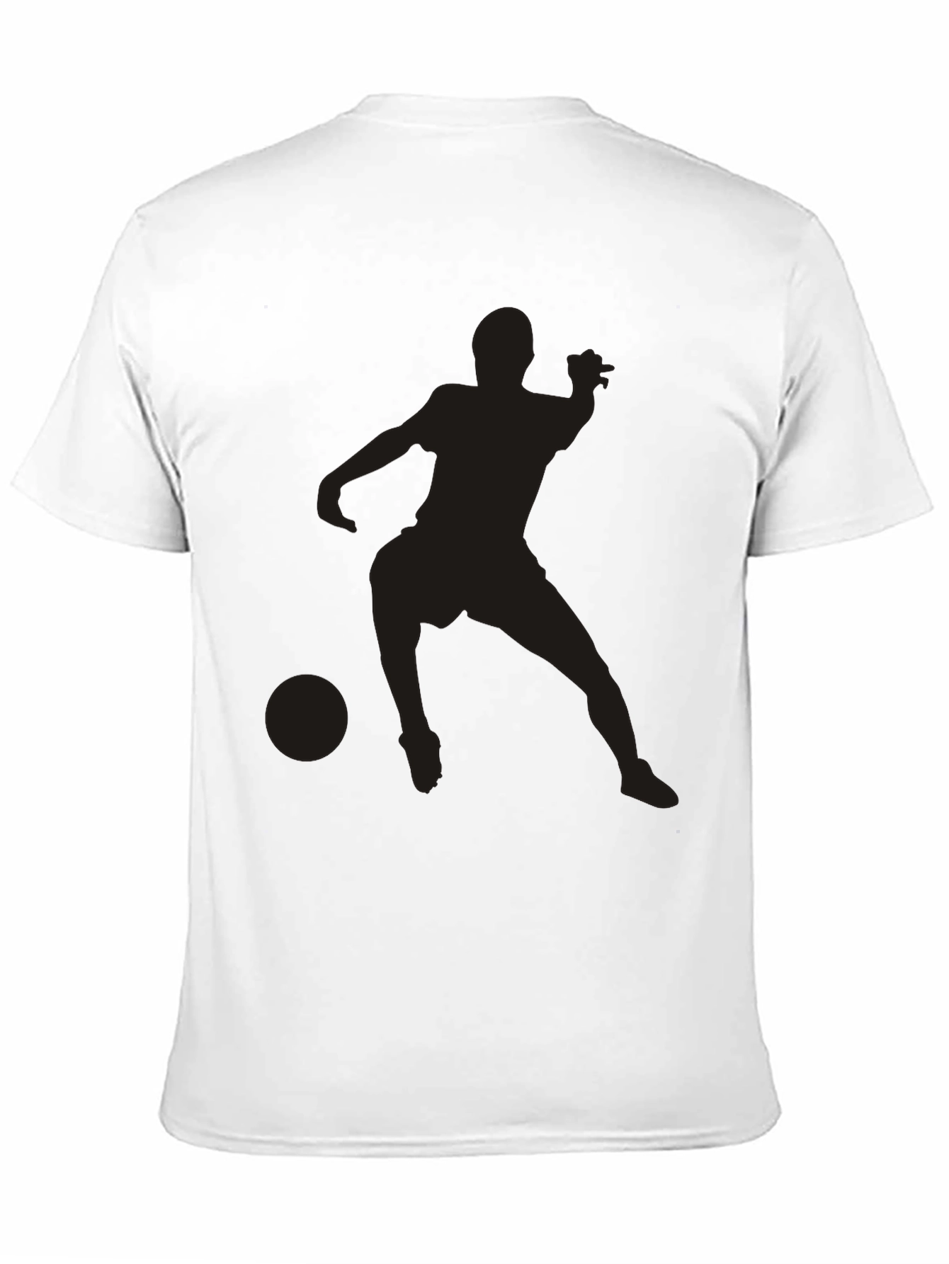 Black Soccer Player Graphic Tee - Casual Style