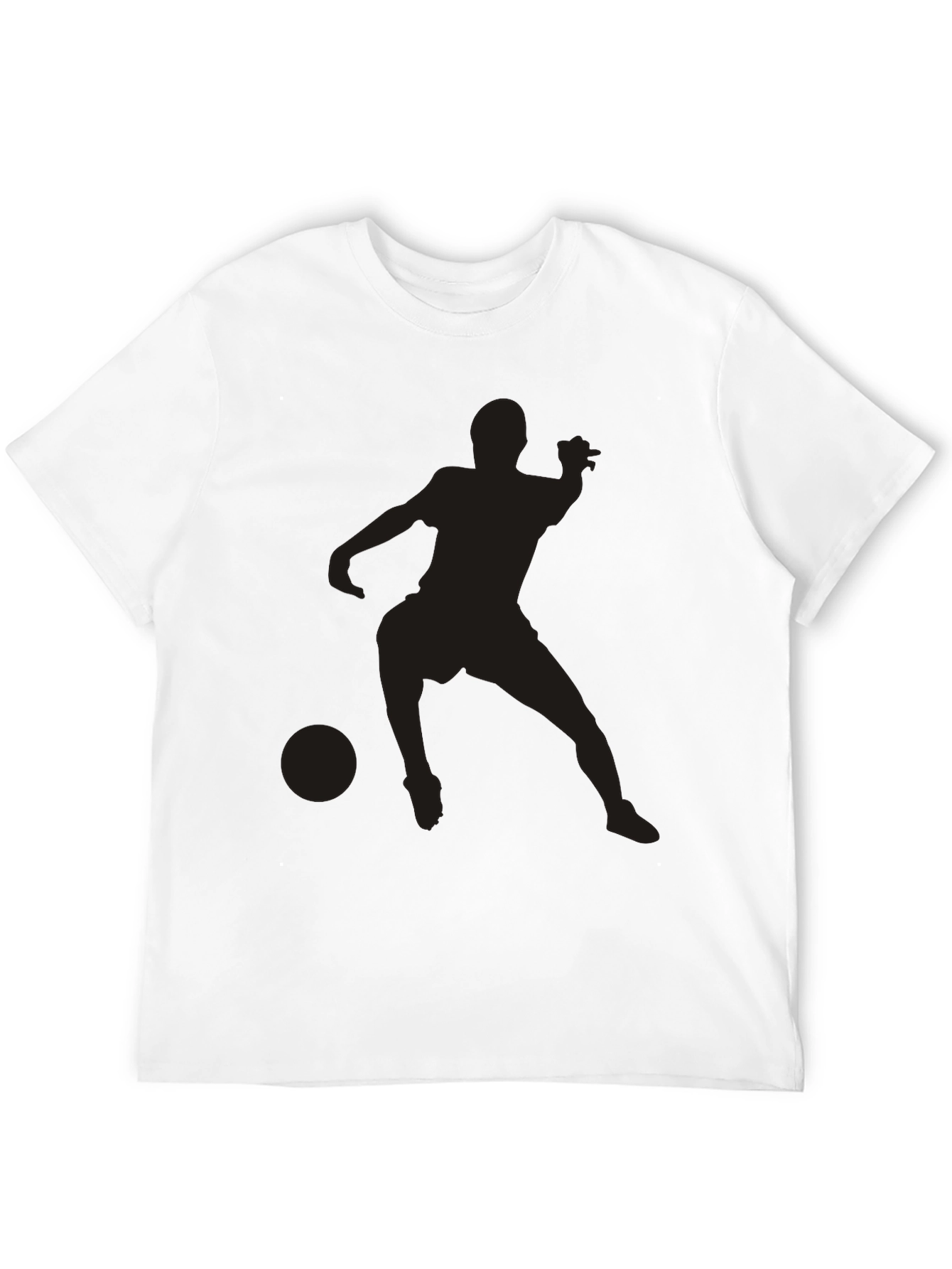 Black Soccer Player Graphic Tee - Casual Style