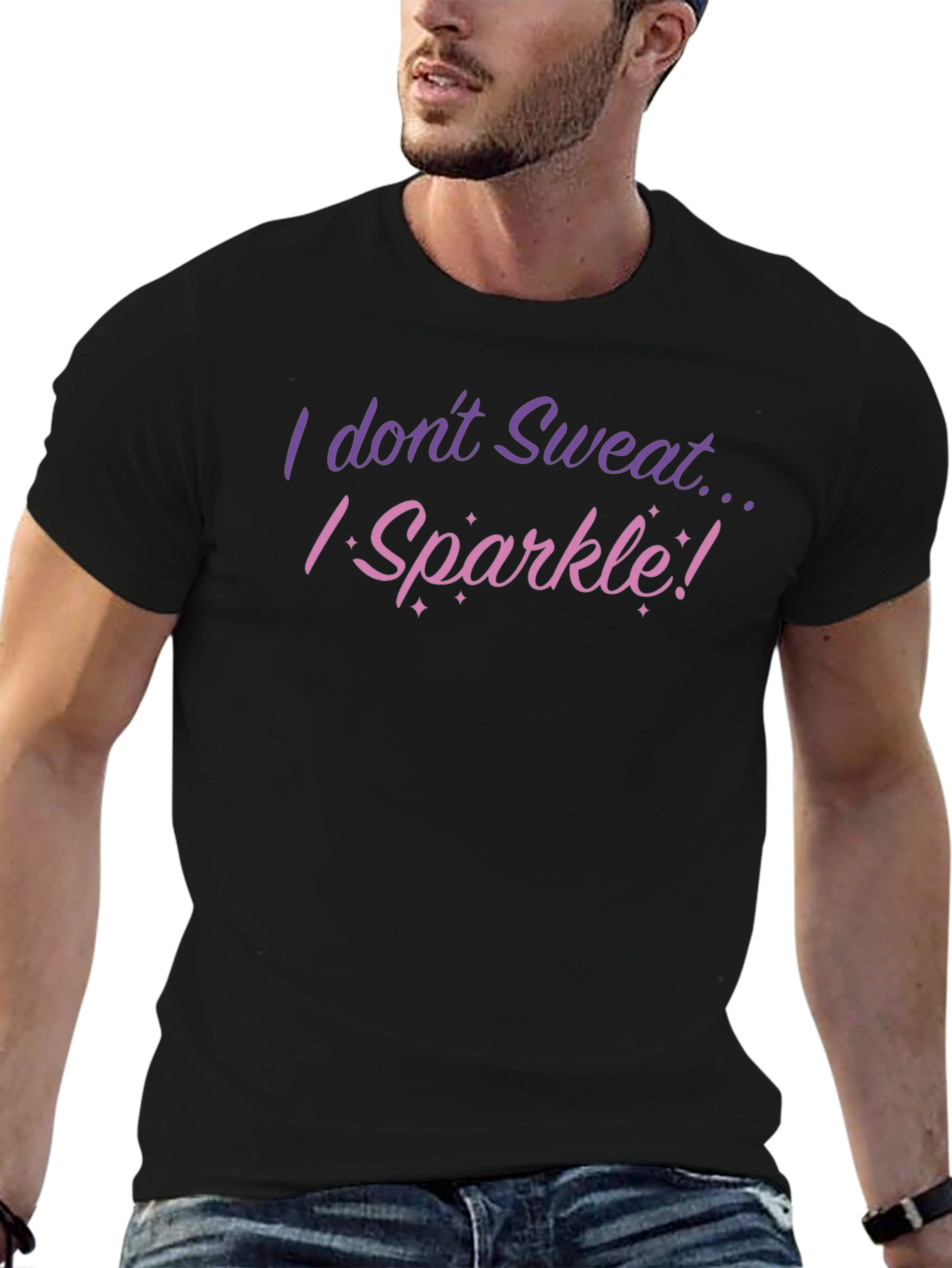 I Dont Sweat I Sparkle T-Shirt Black Cotton