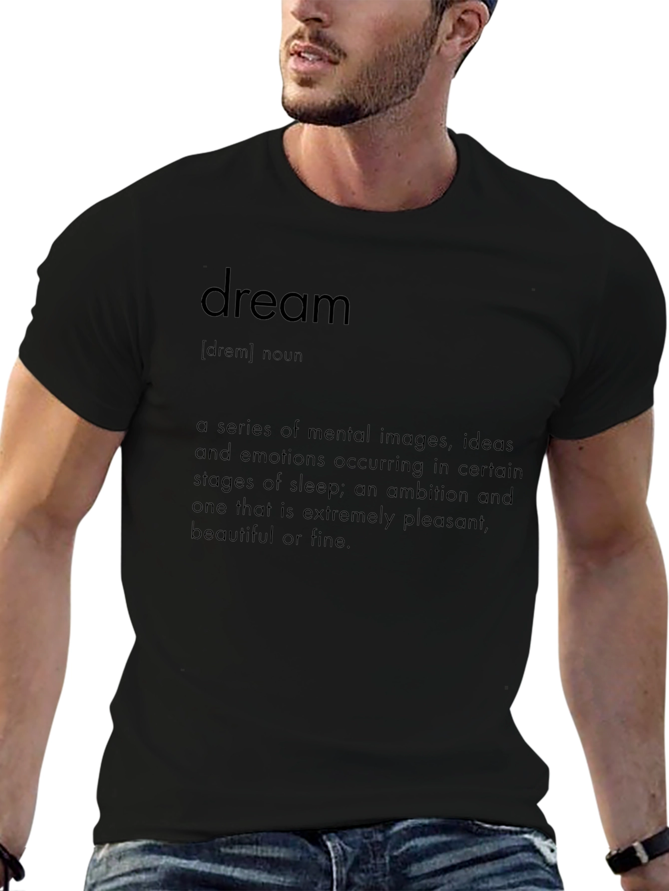 Dream Definition Graphic Tee - Black Cotton T-Shirt