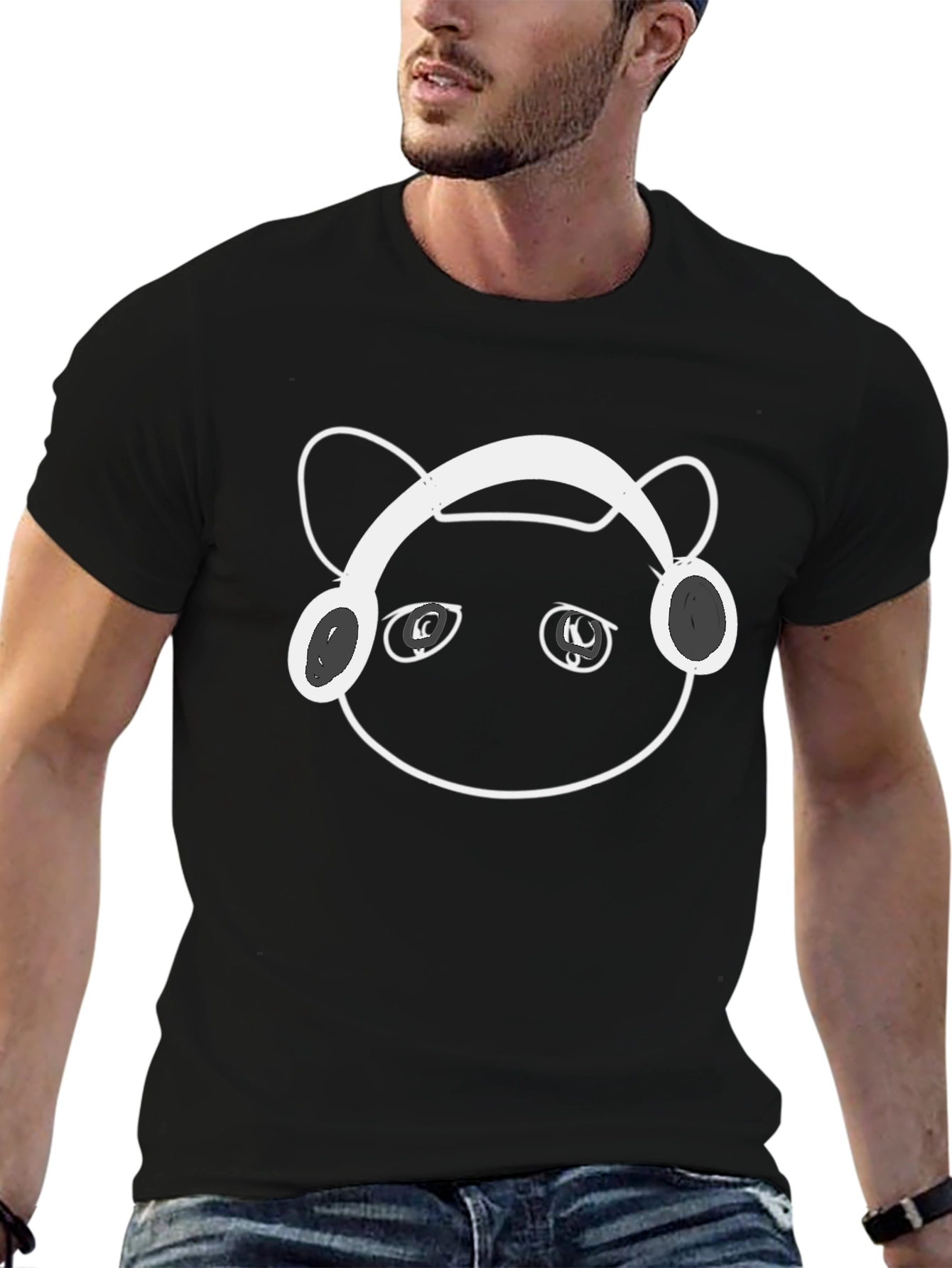 Cool Cat Headphones Graphic T-Shirt
