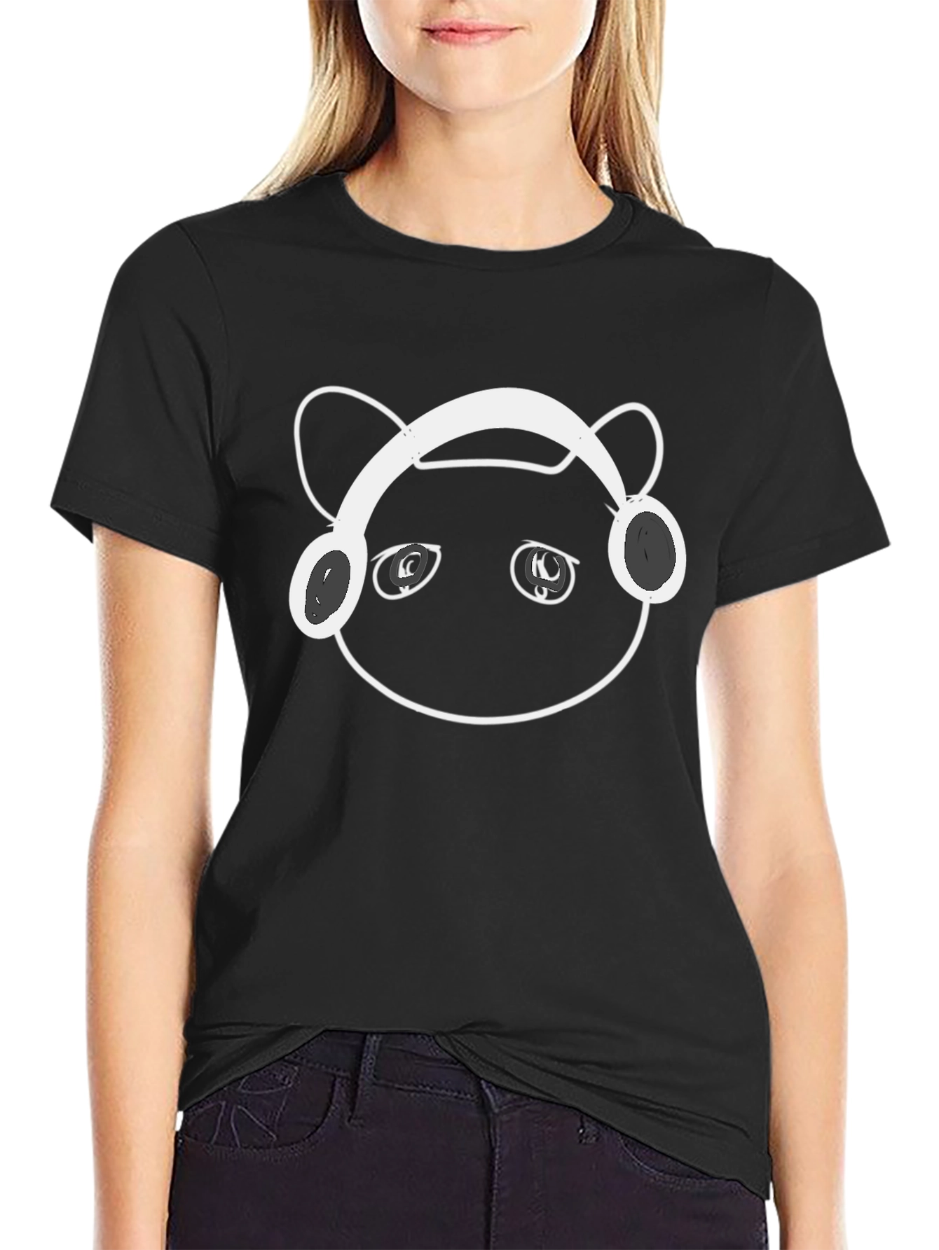 Cool Cat Headphones Graphic T-Shirt
