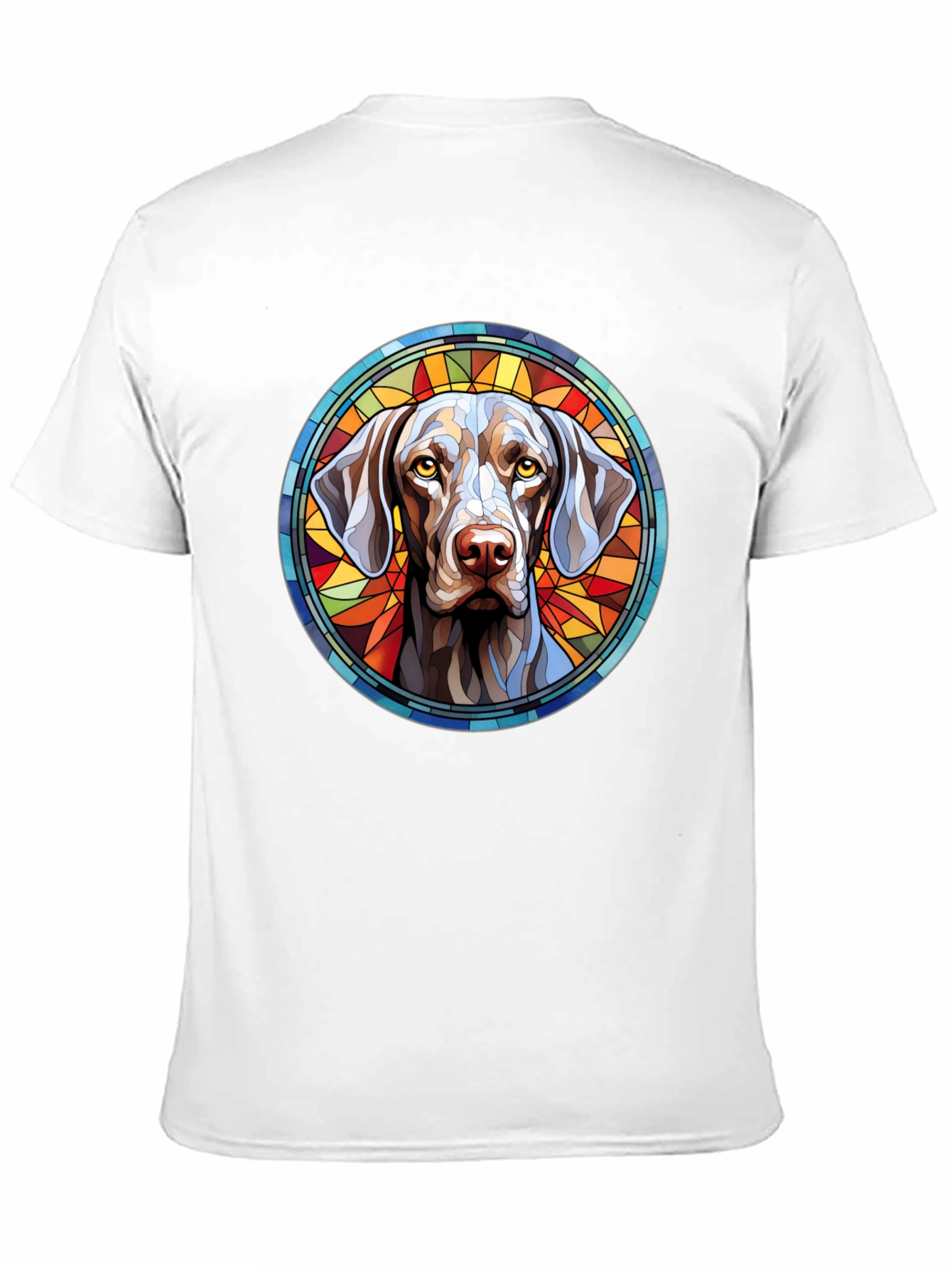 Dog Portrait Stained Glass Style Graphic Tee