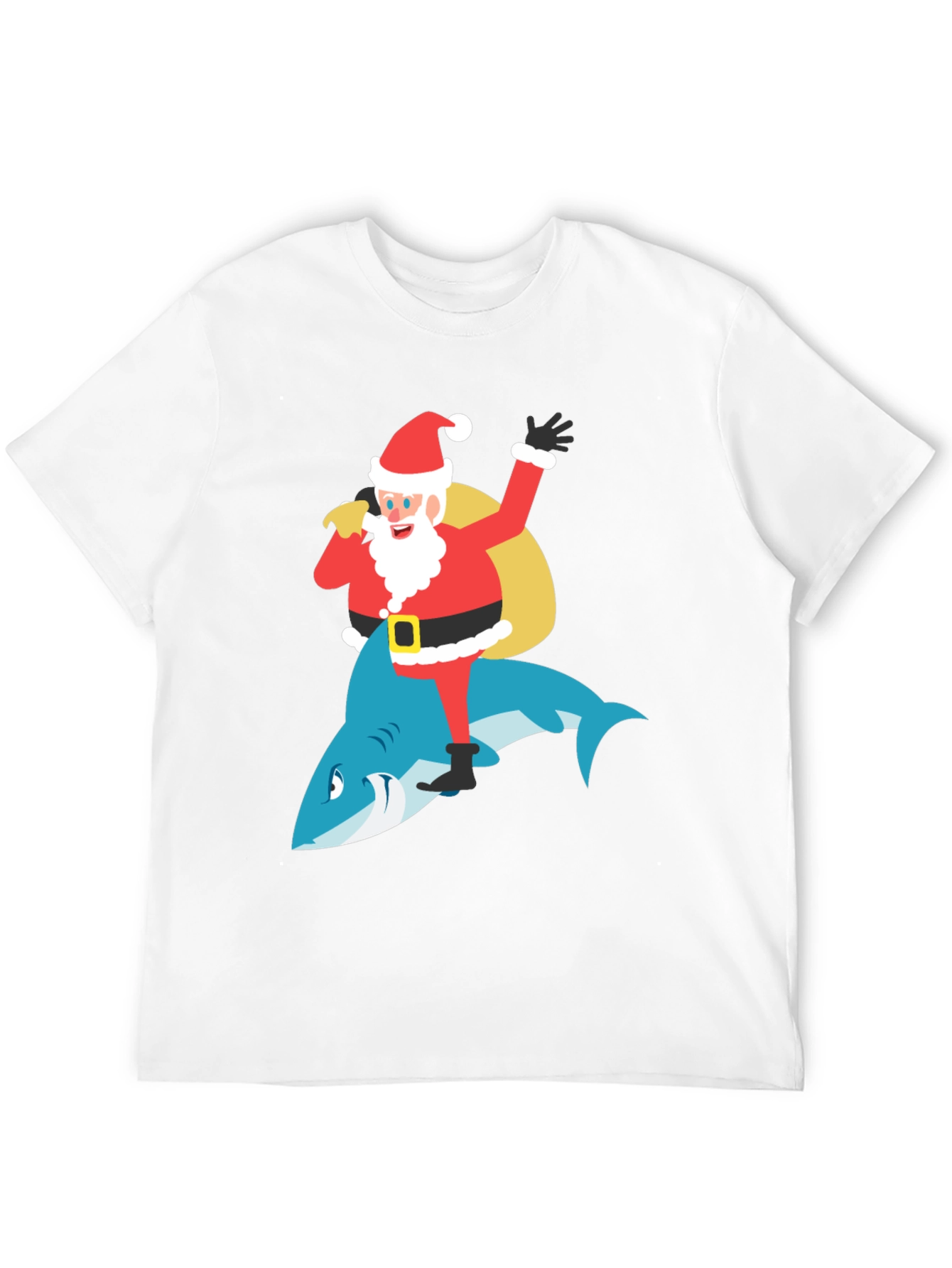 Santa Riding Shark Graphic Tee