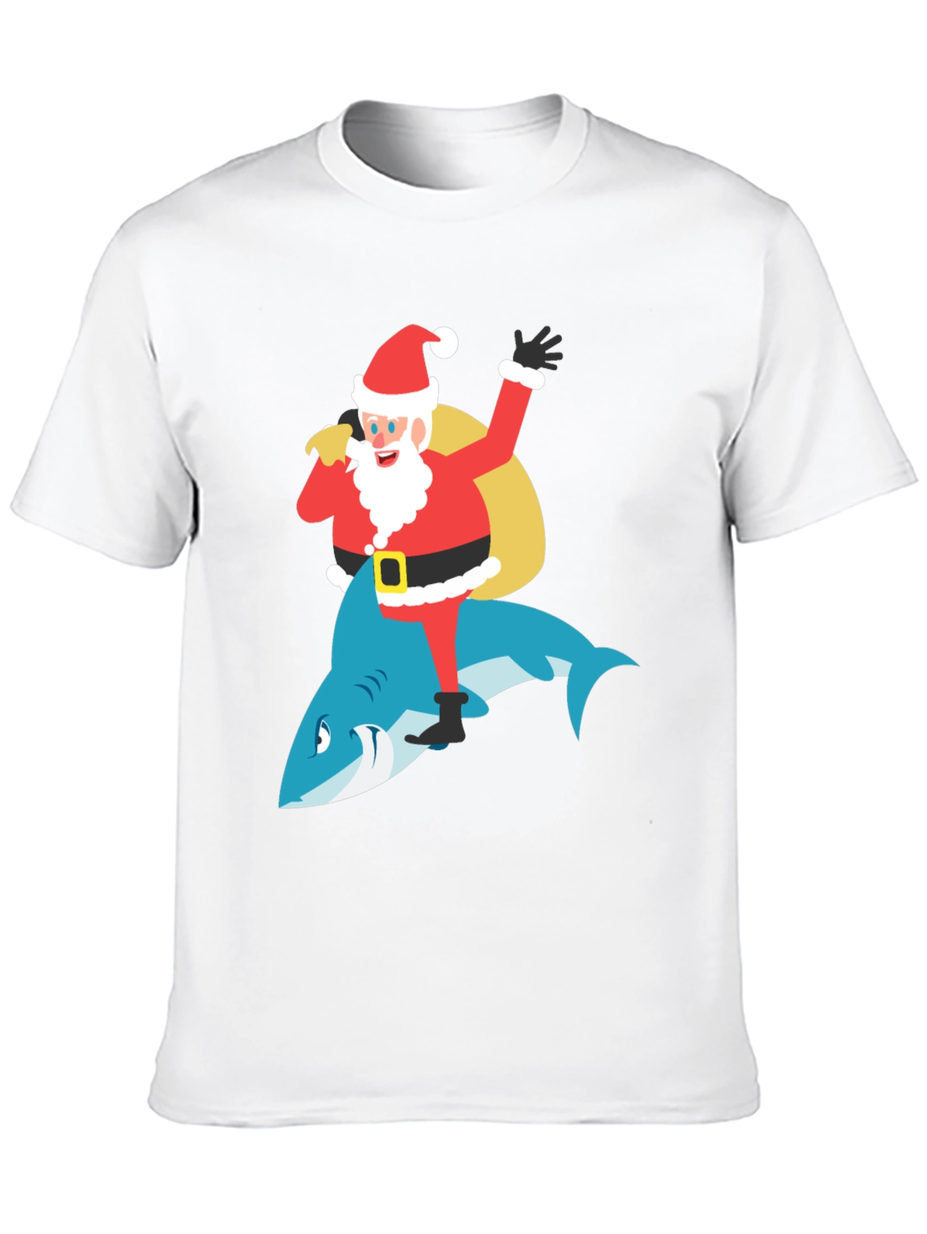Santa Riding Shark Graphic Tee