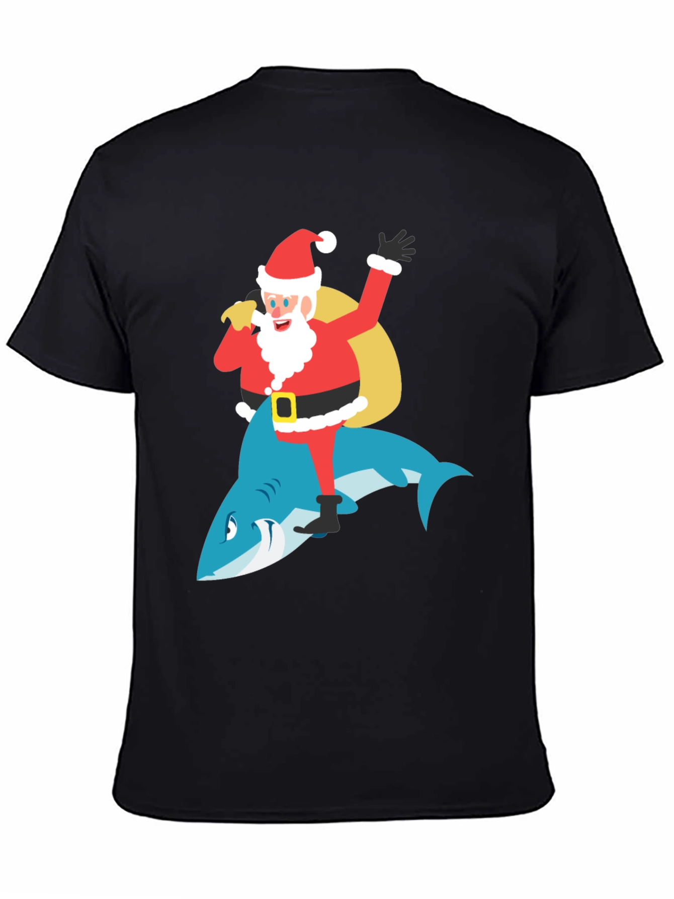 Santa Riding Shark Graphic Tee