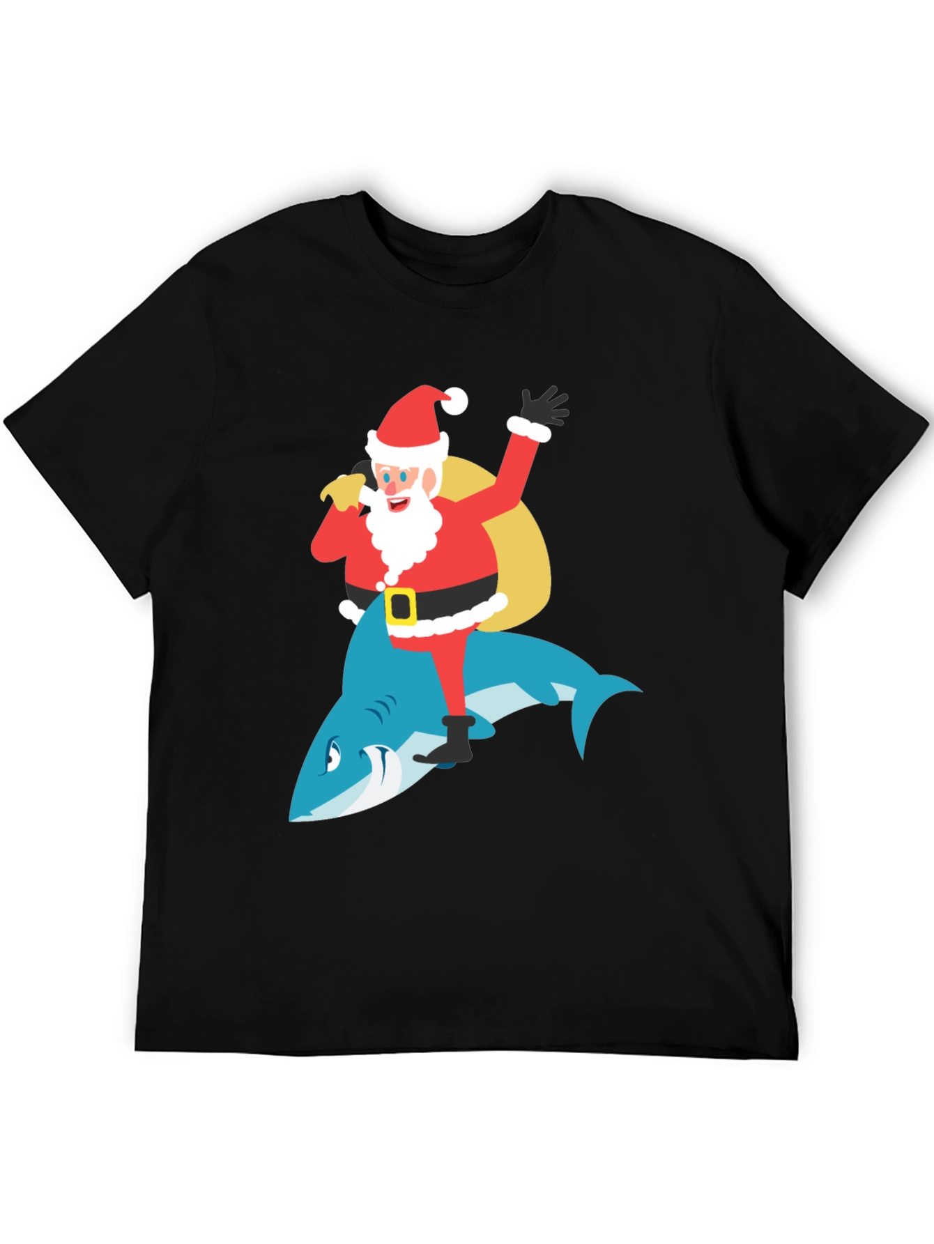 Santa Riding Shark Graphic Tee